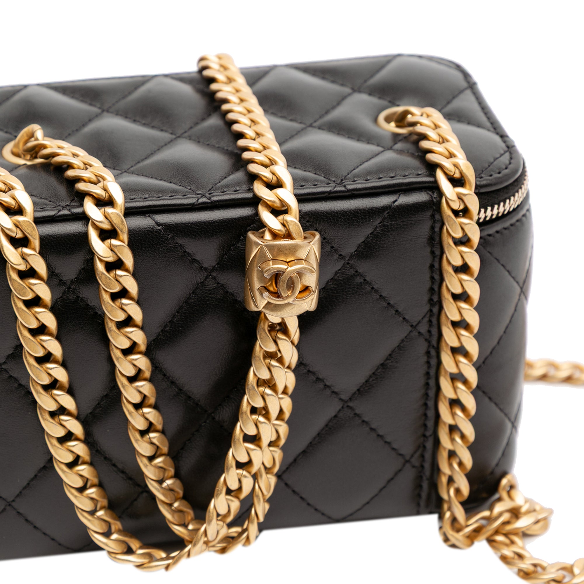 Chanel Small Quilted Lambskin Pillow Crush Vanity Case with Chain - image 10