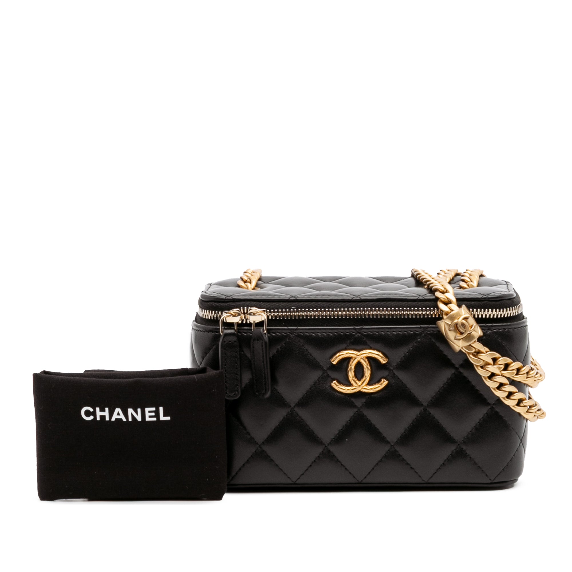 Chanel Small Quilted Lambskin Pillow Crush Vanity Case with Chain - image 12