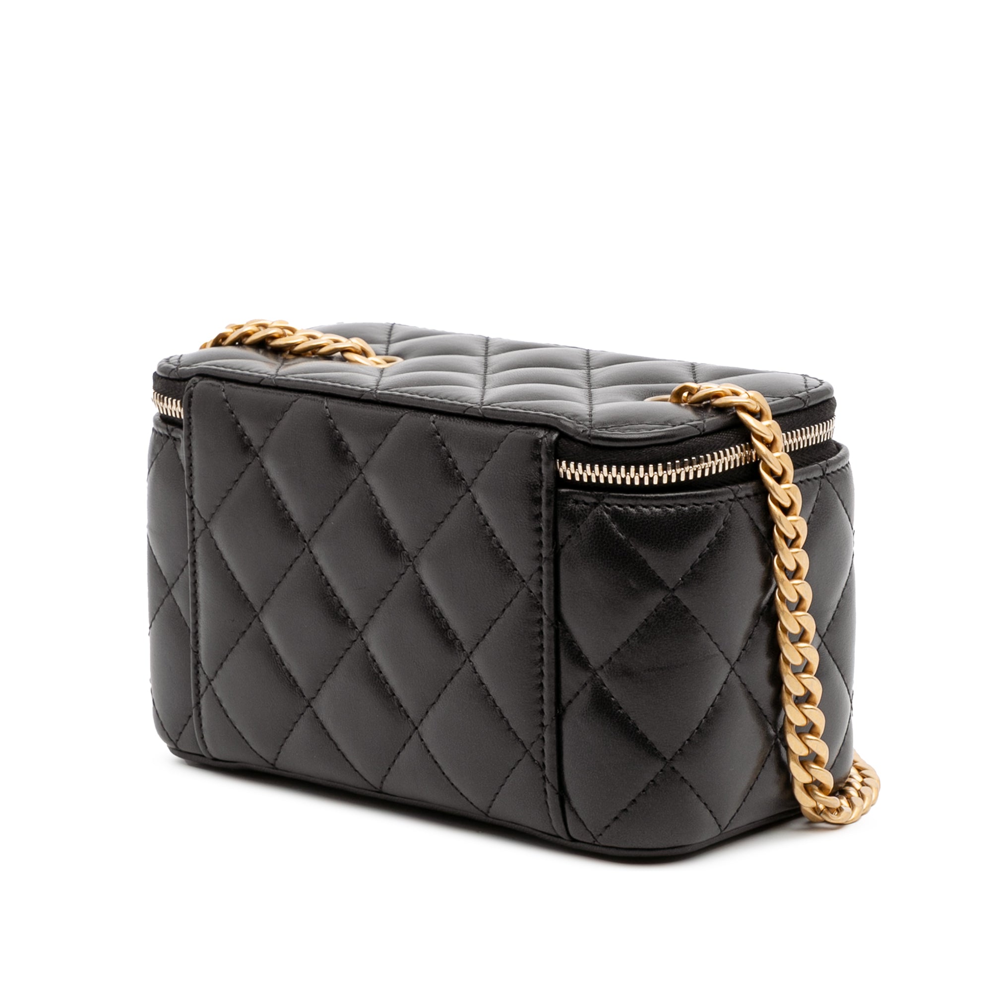 Chanel Small Quilted Lambskin Pillow Crush Vanity Case with Chain - image 2