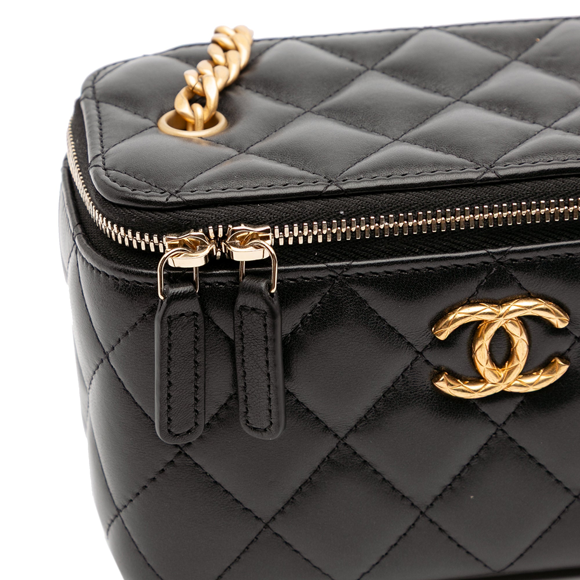 Chanel Small Quilted Lambskin Pillow Crush Vanity Case with Chain - image 7