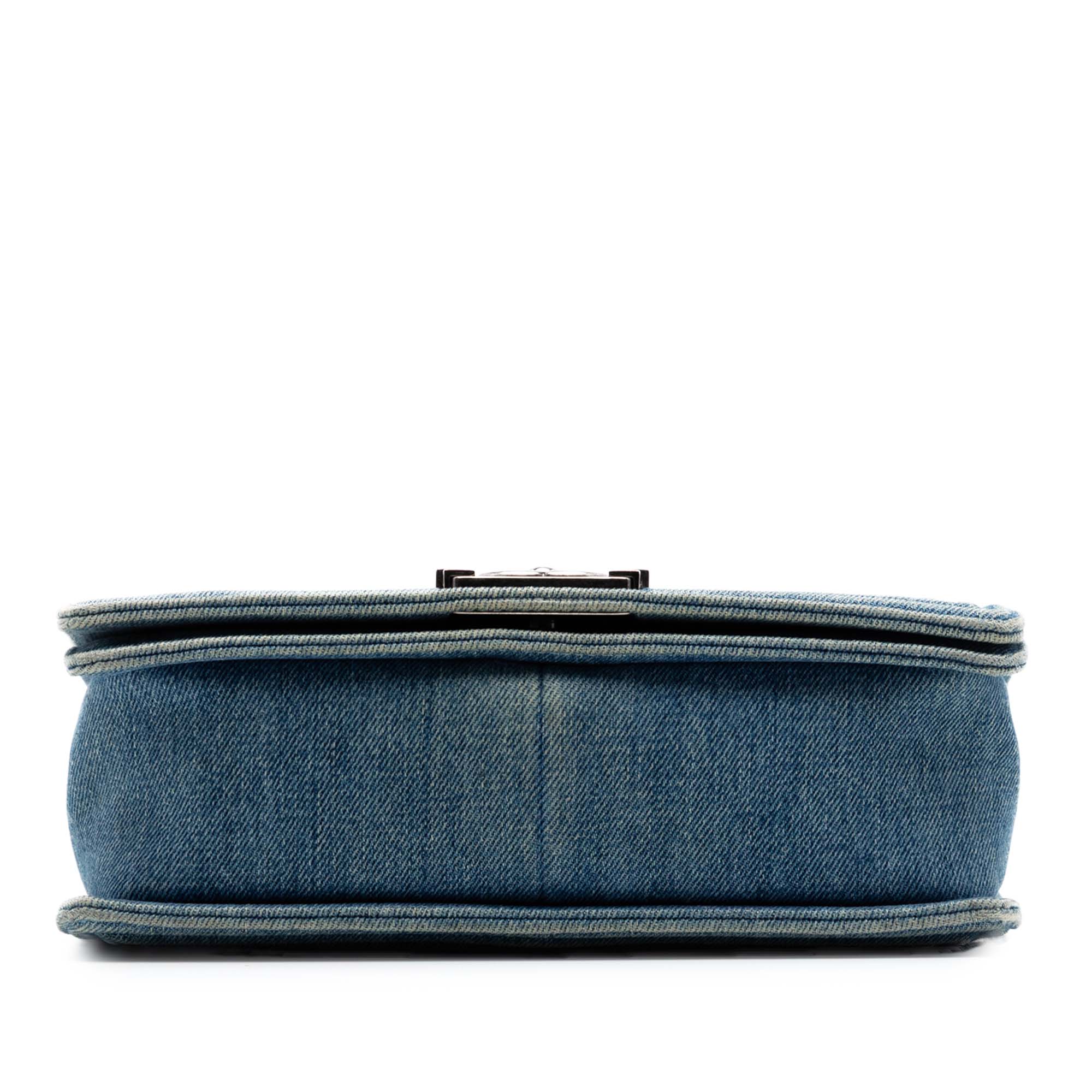Chanel Old Medium Quilted Denim Boy Flap - image 3