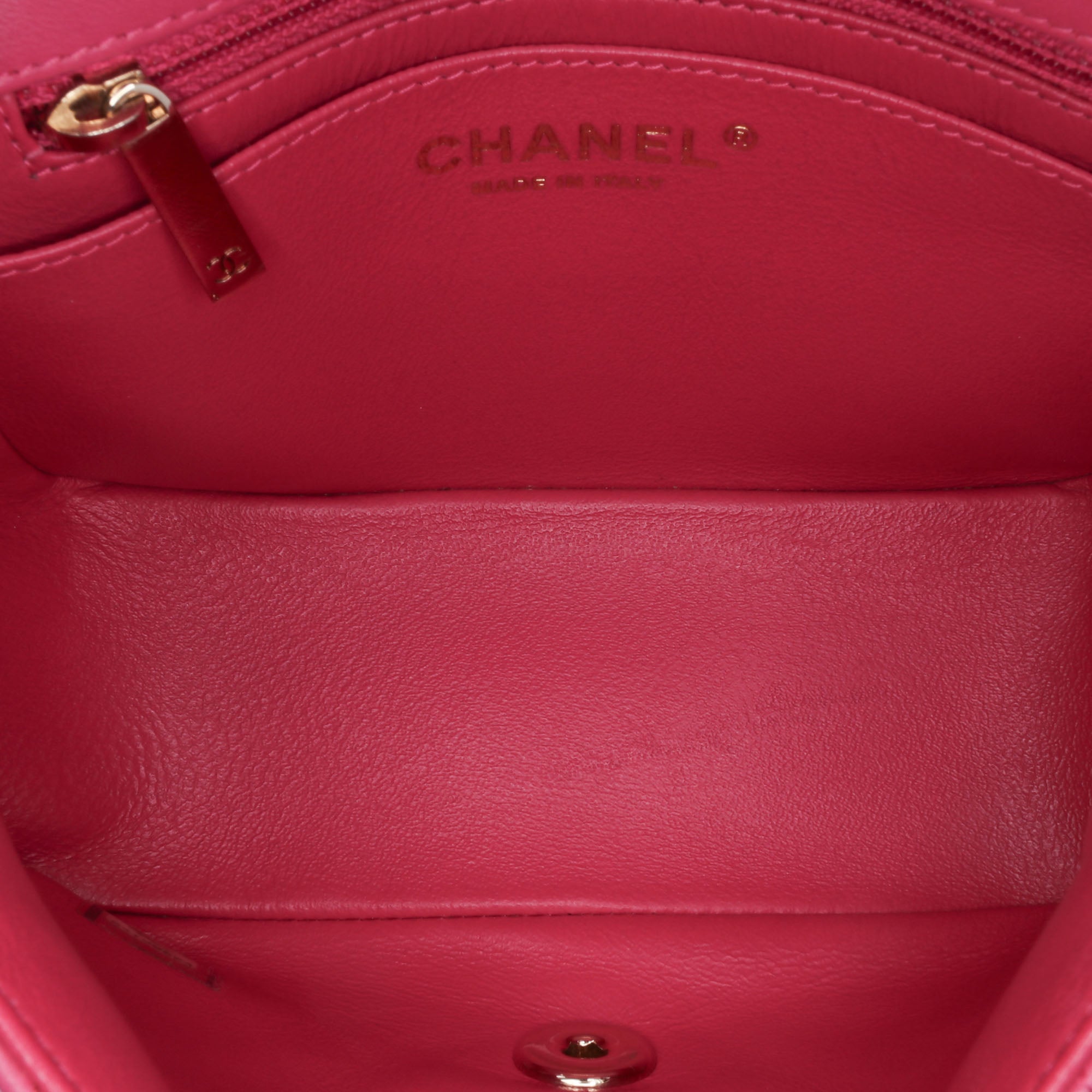 Chanel Mini Square Classic Chevron Lambskin Single Flap - image 4