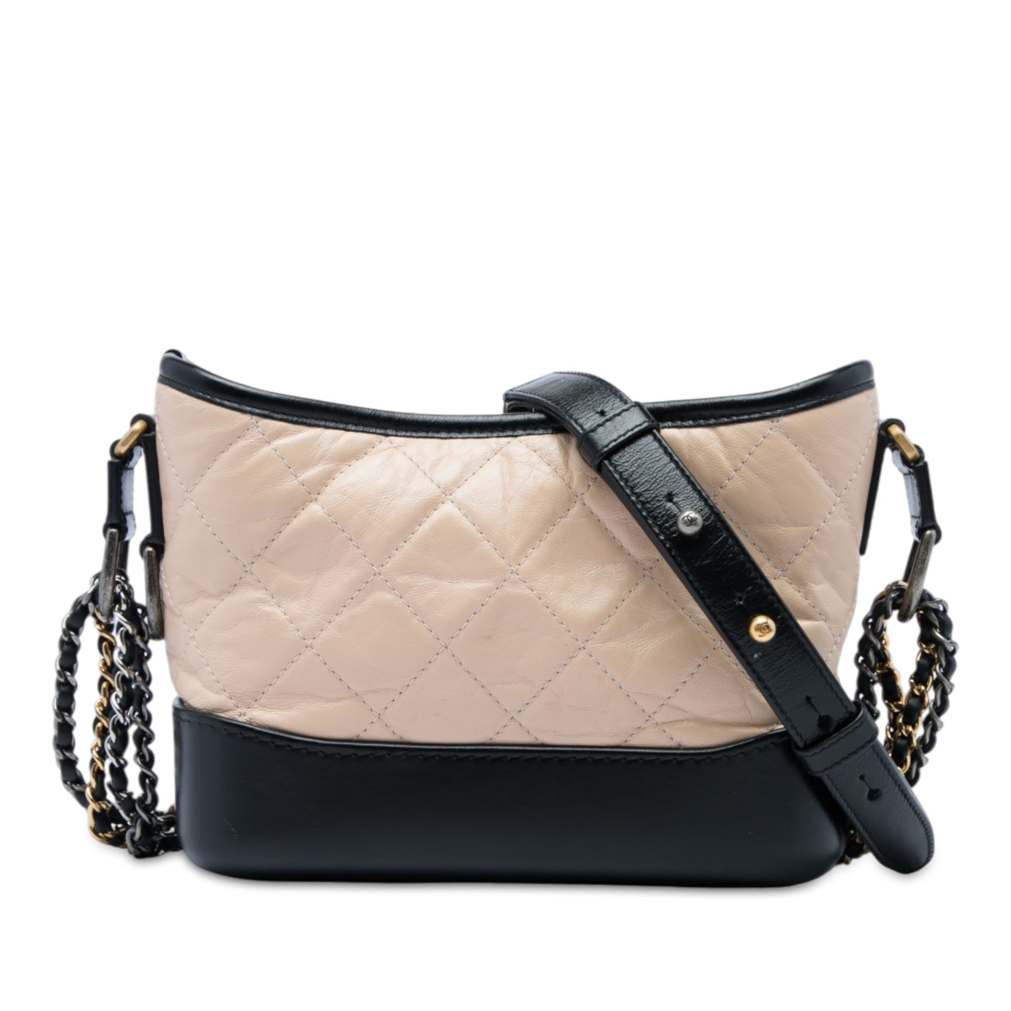 Chanel Small Bicolor Quilted Aged Calfskin Gabrielle Hobo - image 1