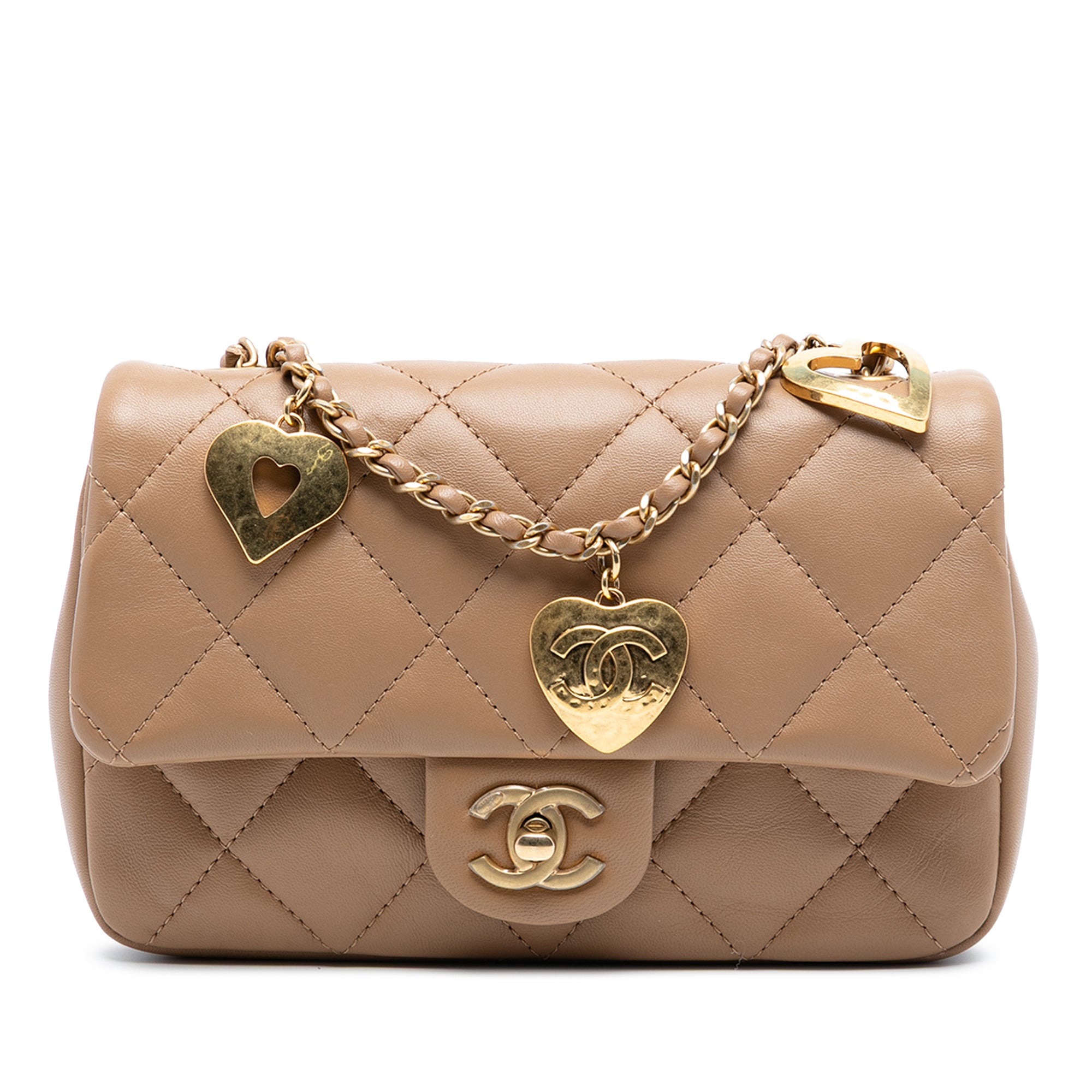 Chanel Mini Rectangular Quilted Lambskin Heart Charms Flap - image 1