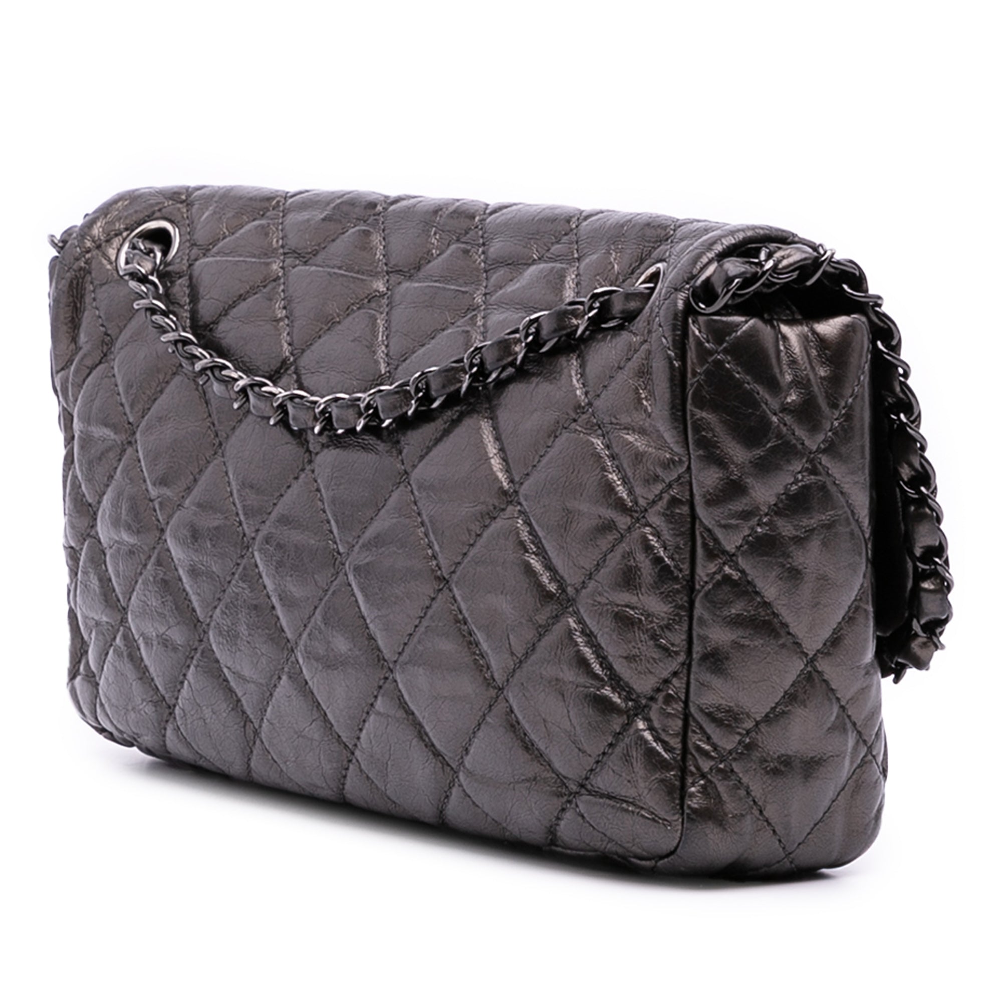 Chanel Medium Quilted Metallic Aged Calfskin Chain Me Flap - image 2