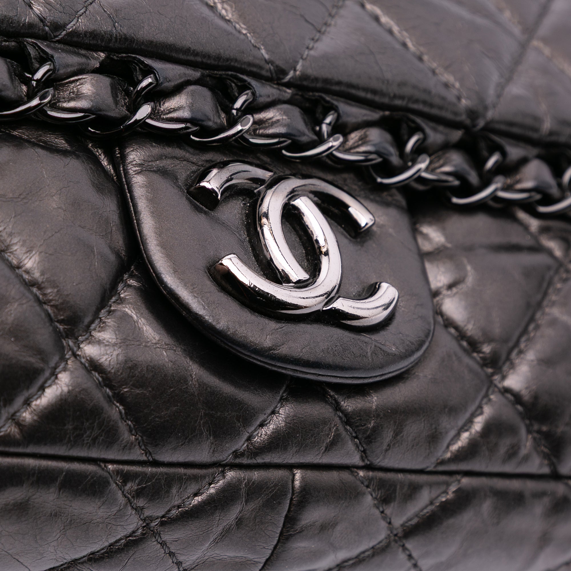 Chanel Medium Quilted Metallic Aged Calfskin Chain Me Flap - image 8