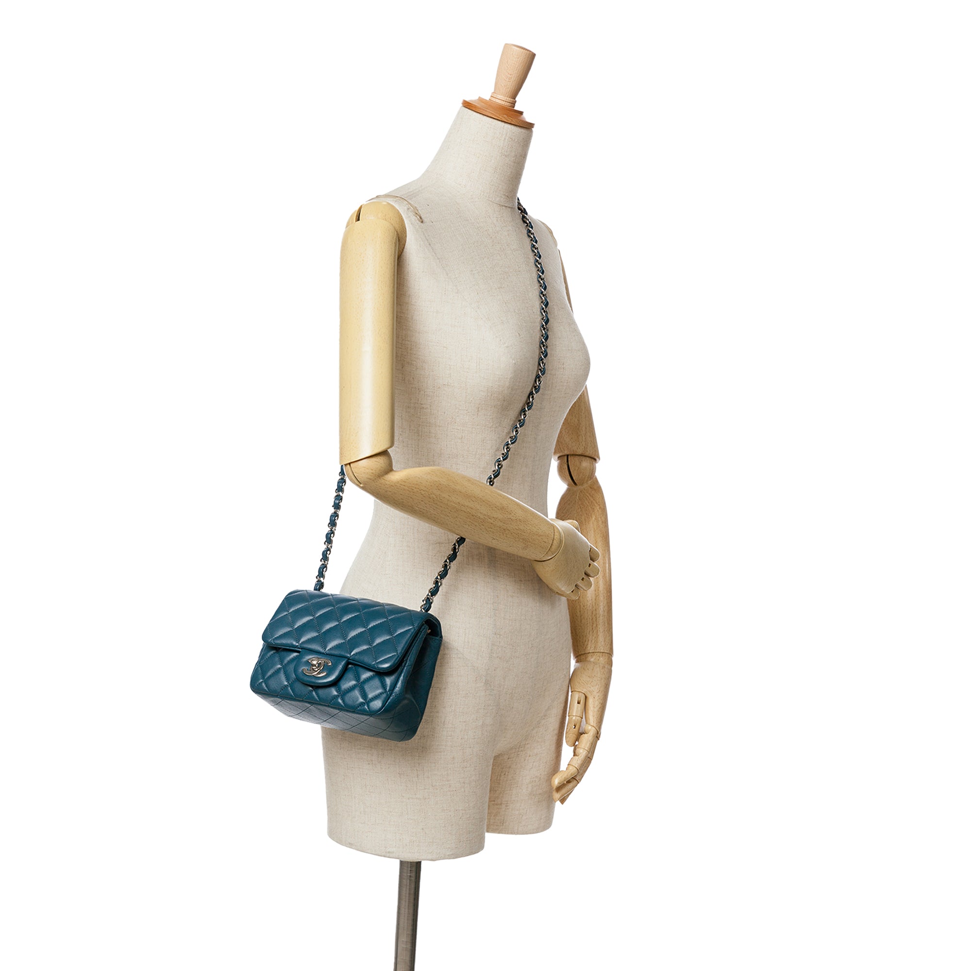 Chanel Mini Square Classic Lambskin Single Flap - image 9