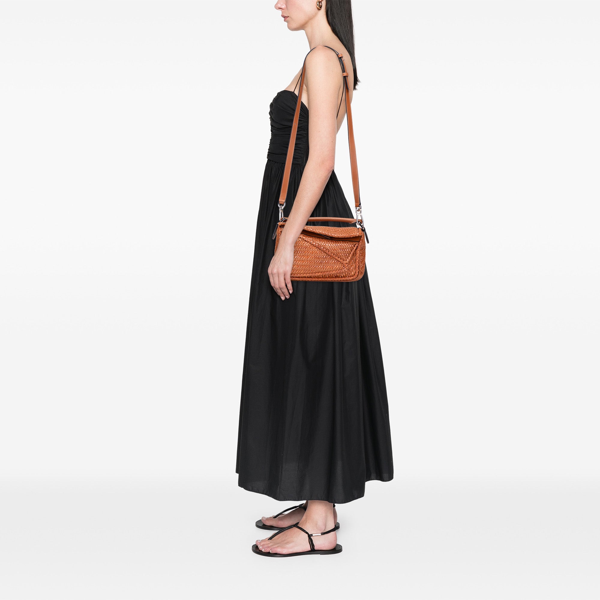 LOEWE Small Woven Calfskin Puzzle Satchel - image 10