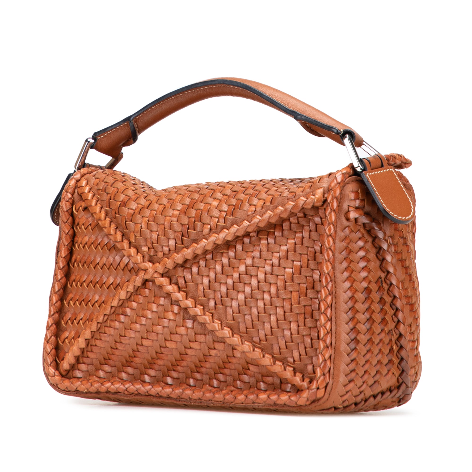 LOEWE Small Woven Calfskin Puzzle Satchel - image 2