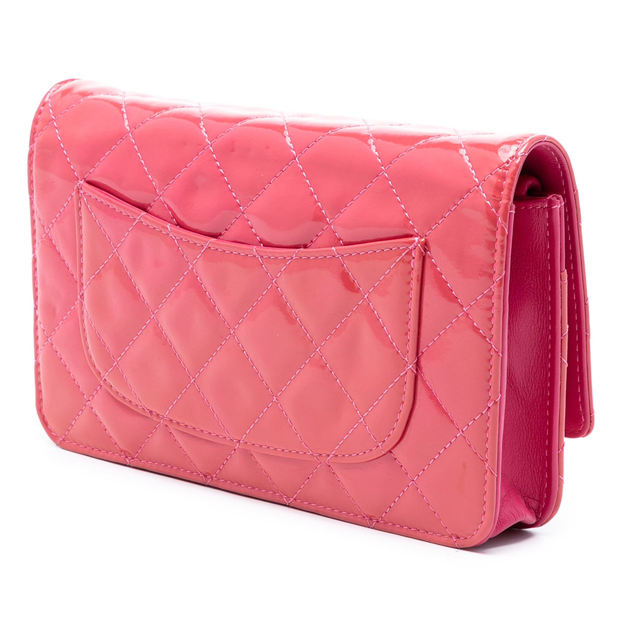 Chanel CC Quilted Patent Wallet on Chain - image 2
