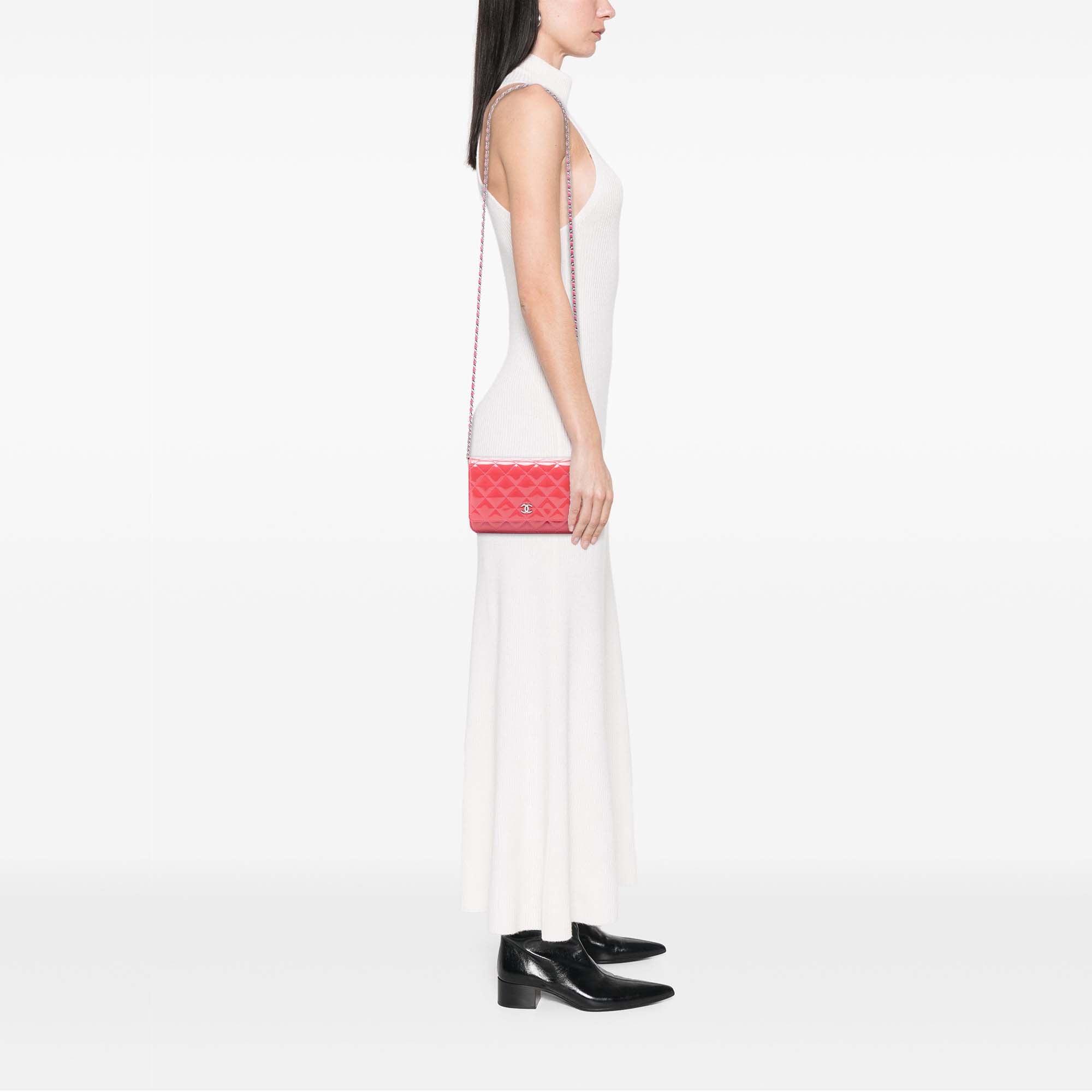 Chanel CC Quilted Patent Wallet on Chain - image 7