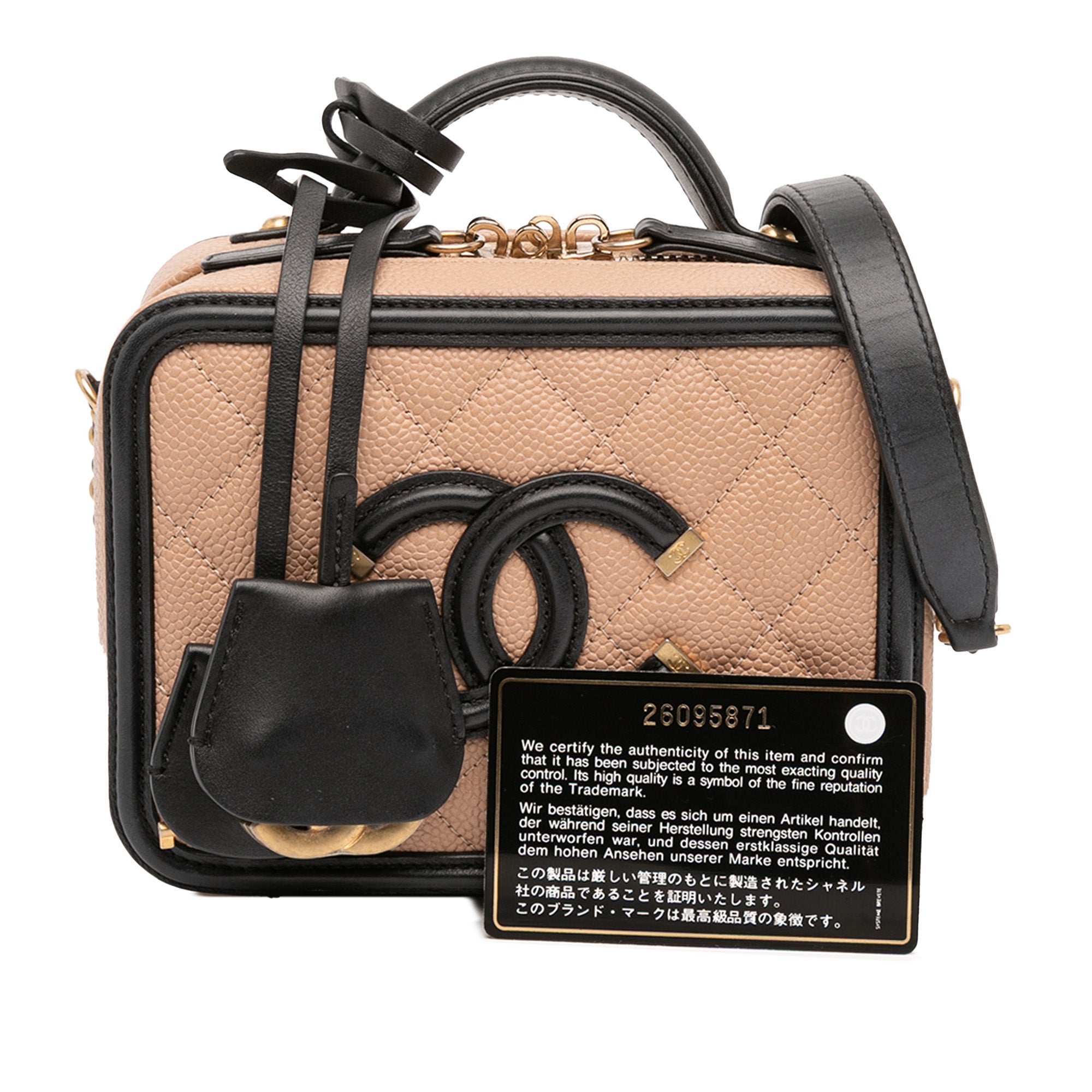 Chanel Small Bicolor Caviar CC Filigree Vanity Case - image 12