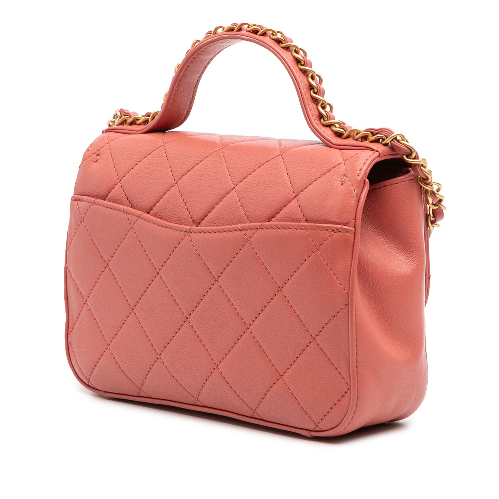 Chanel Quilted Lambskin Chain Infinity Top Handle Bag - image 2