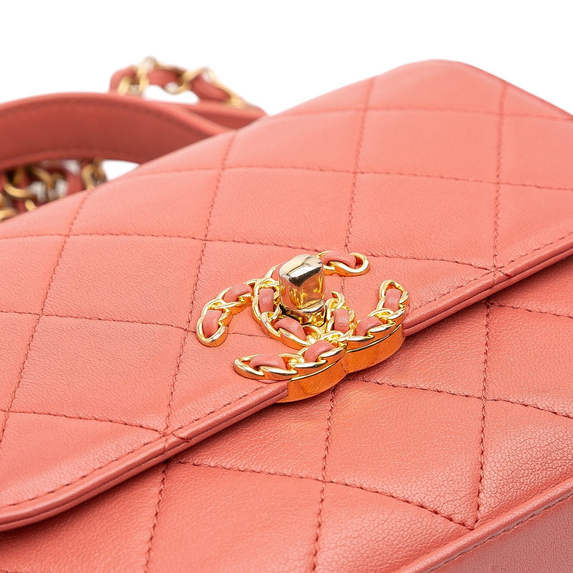 Chanel Quilted Lambskin Chain Infinity Top Handle Bag - image 7