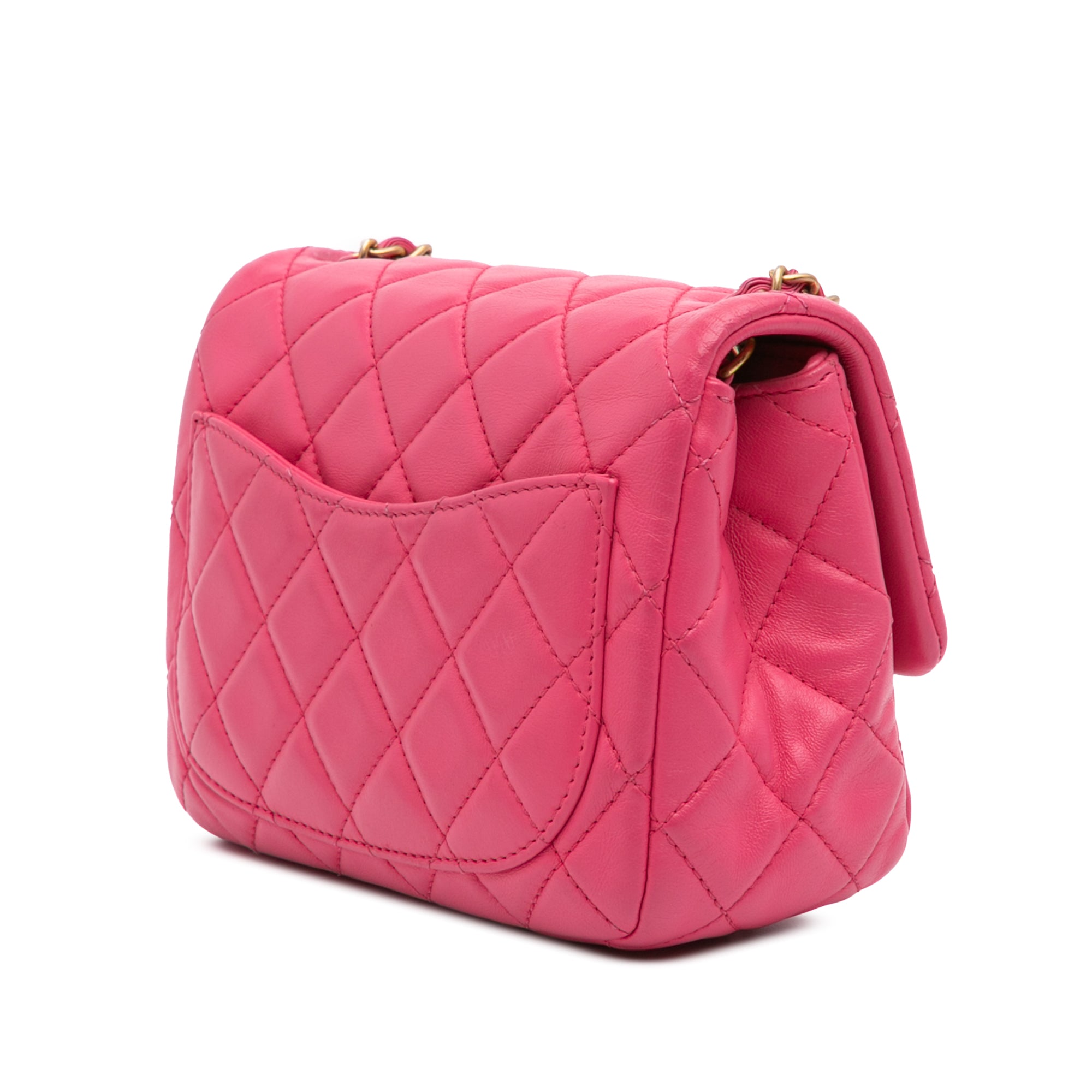 Chanel Mini Square Classic Lambskin Pearl Crush Single Flap - image 2