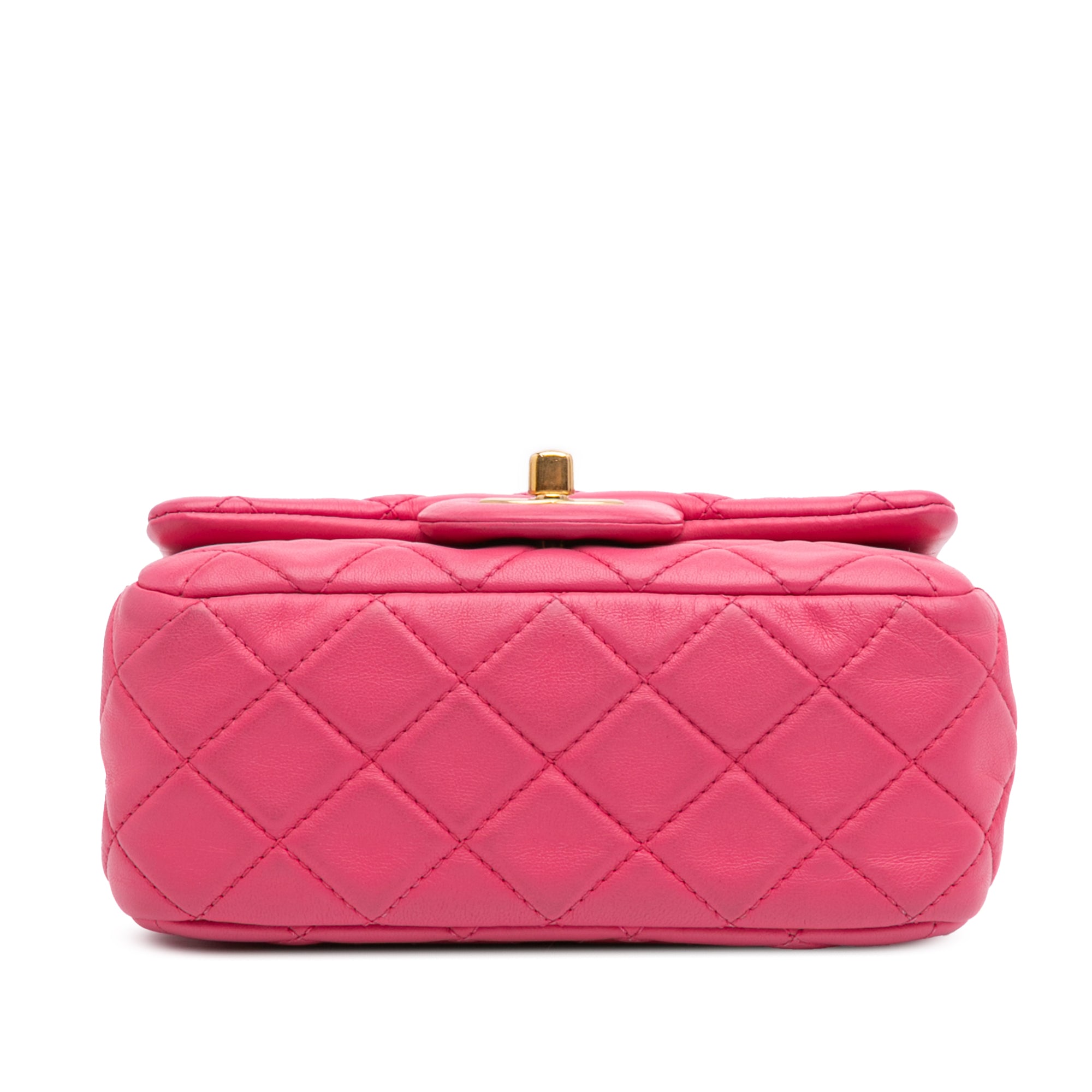 Chanel Mini Square Classic Lambskin Pearl Crush Single Flap - image 3