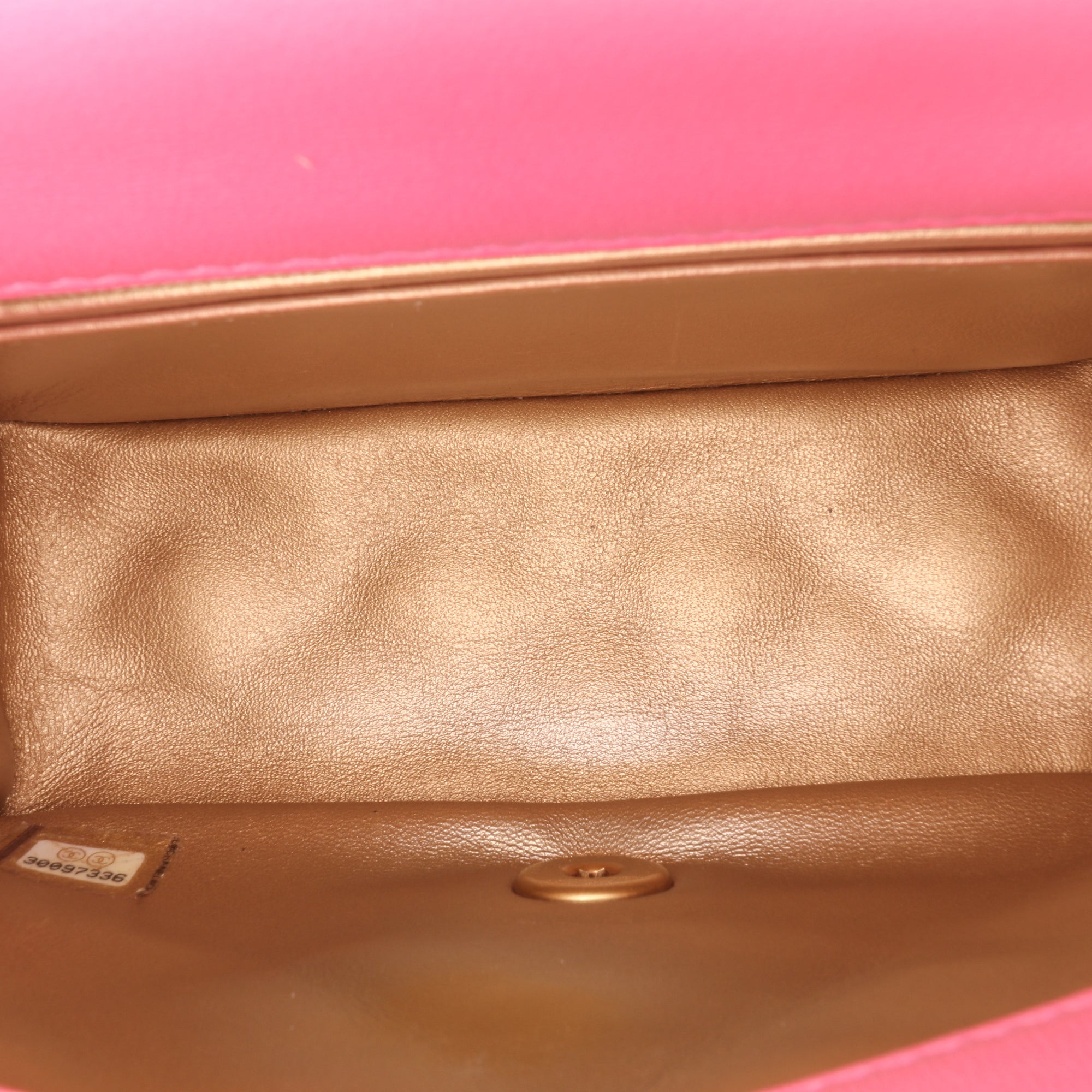 Chanel Mini Square Classic Lambskin Pearl Crush Single Flap - image 4
