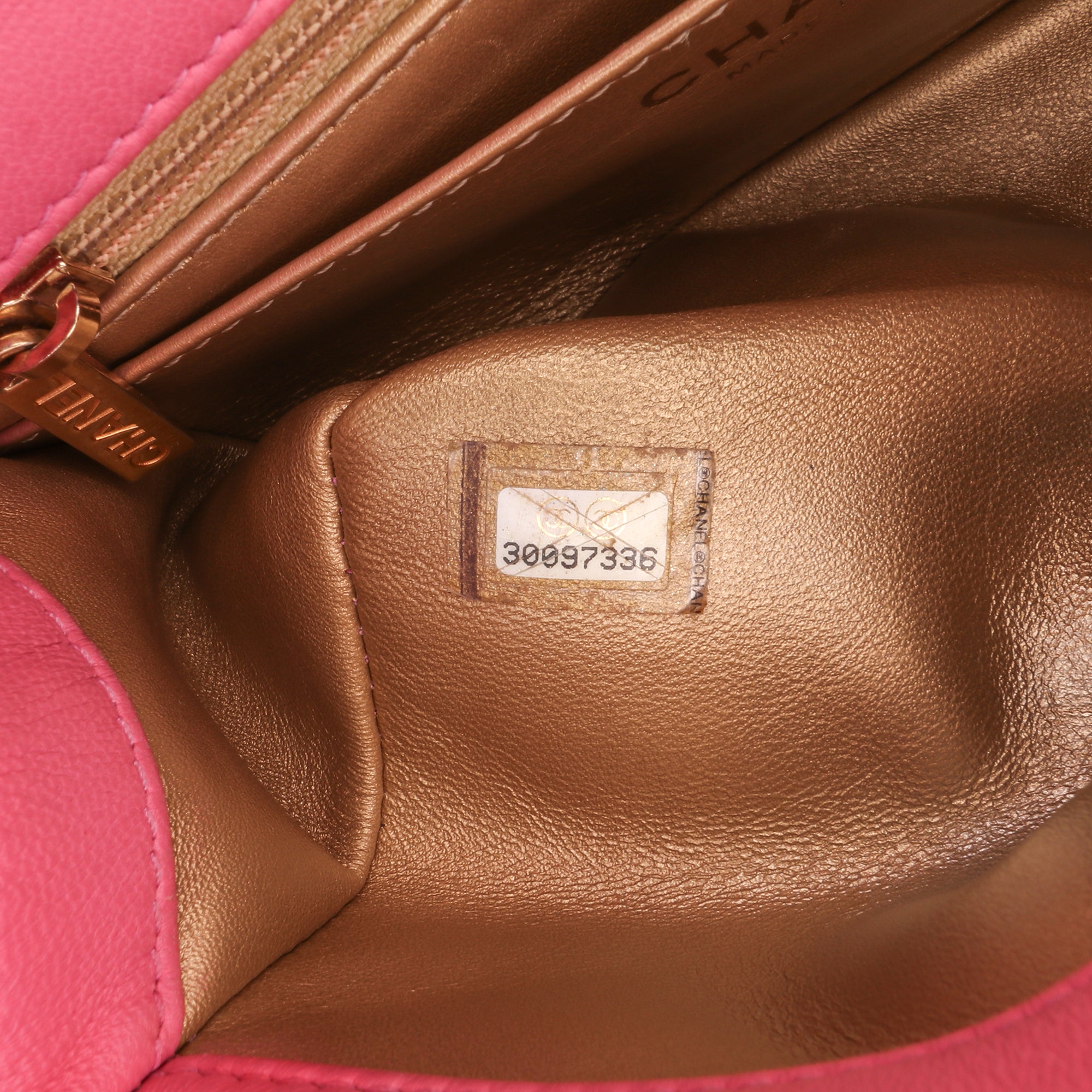 Chanel Mini Square Classic Lambskin Pearl Crush Single Flap - image 6