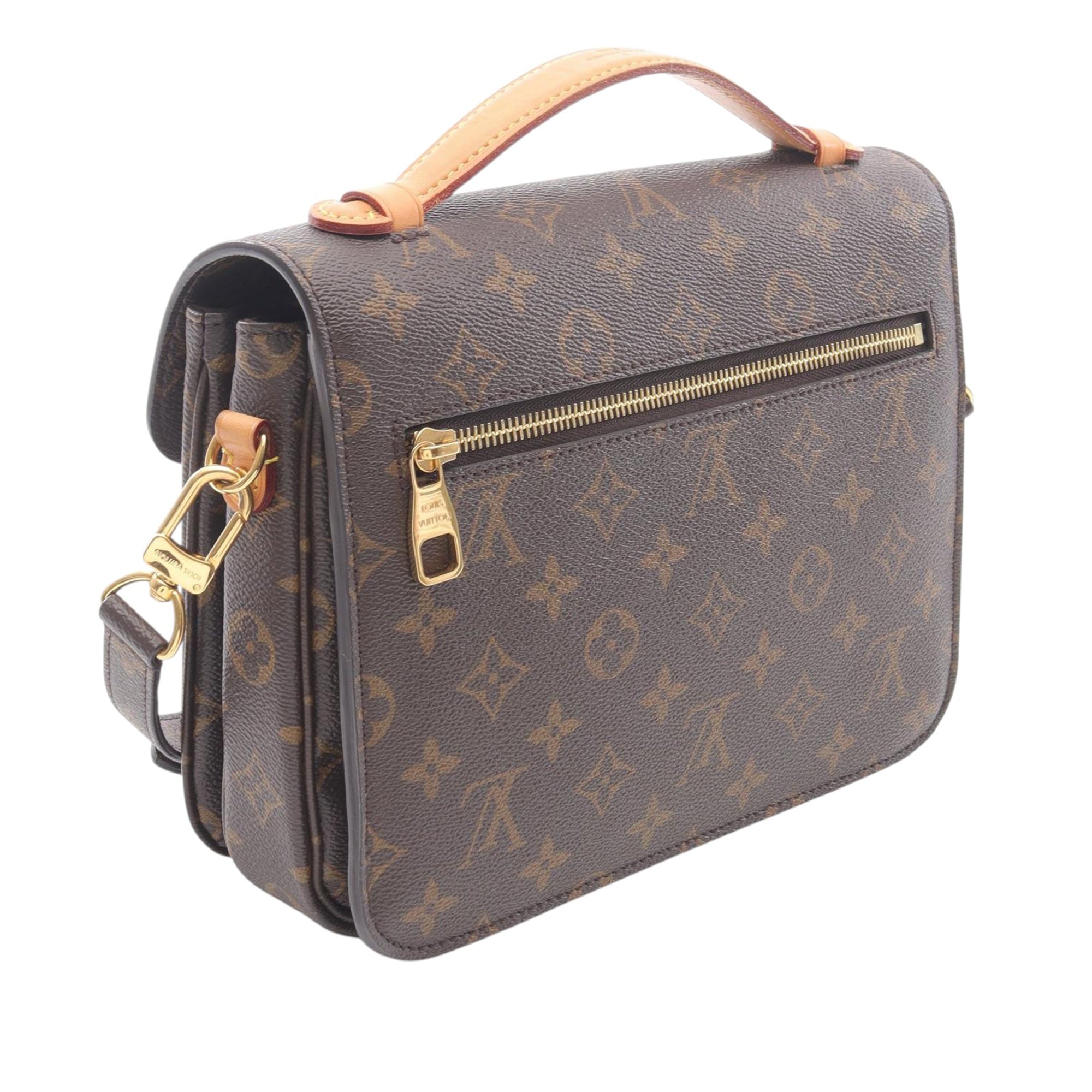 Louis Vuitton LOUIS VUITTON Pochette Metis MM Handbag M44875 Monogram PVC coated canvas leather Brown Used Women - image 2