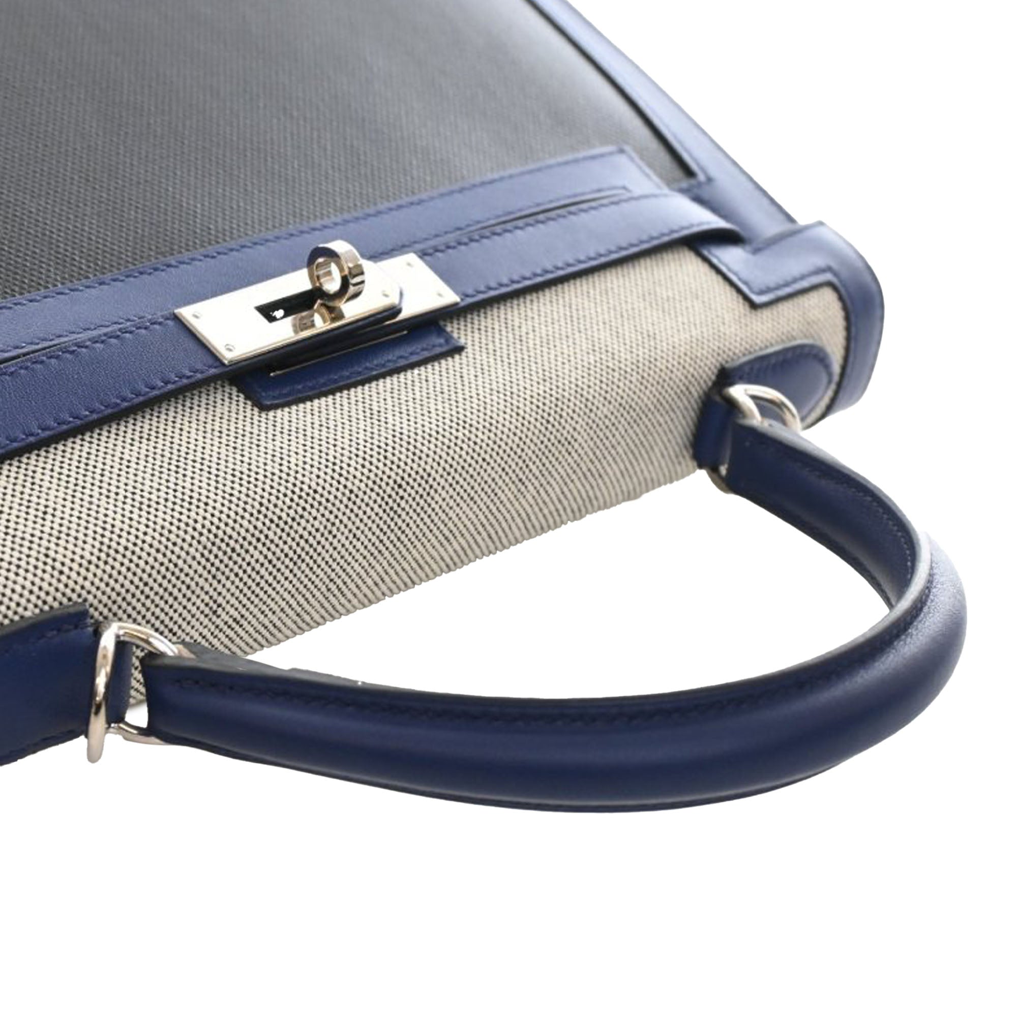 Hermès Tricolor Swift and Toile H Berline Kelly II Sellier 32 - image 13