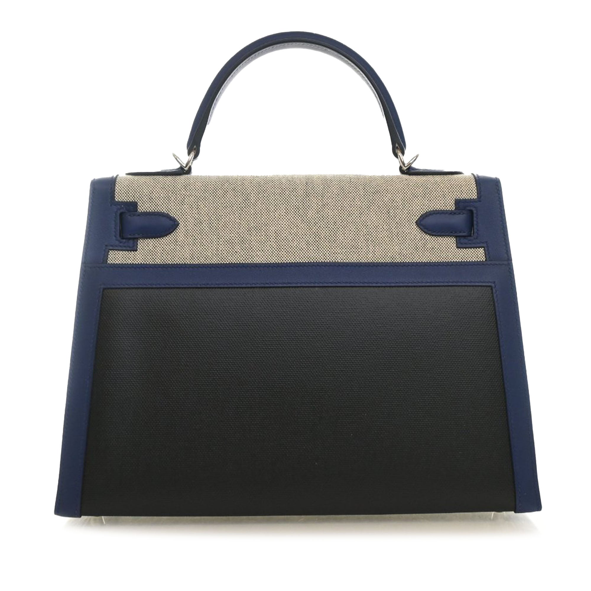 Hermès Tricolor Swift and Toile H Berline Kelly II Sellier 32 - image 2