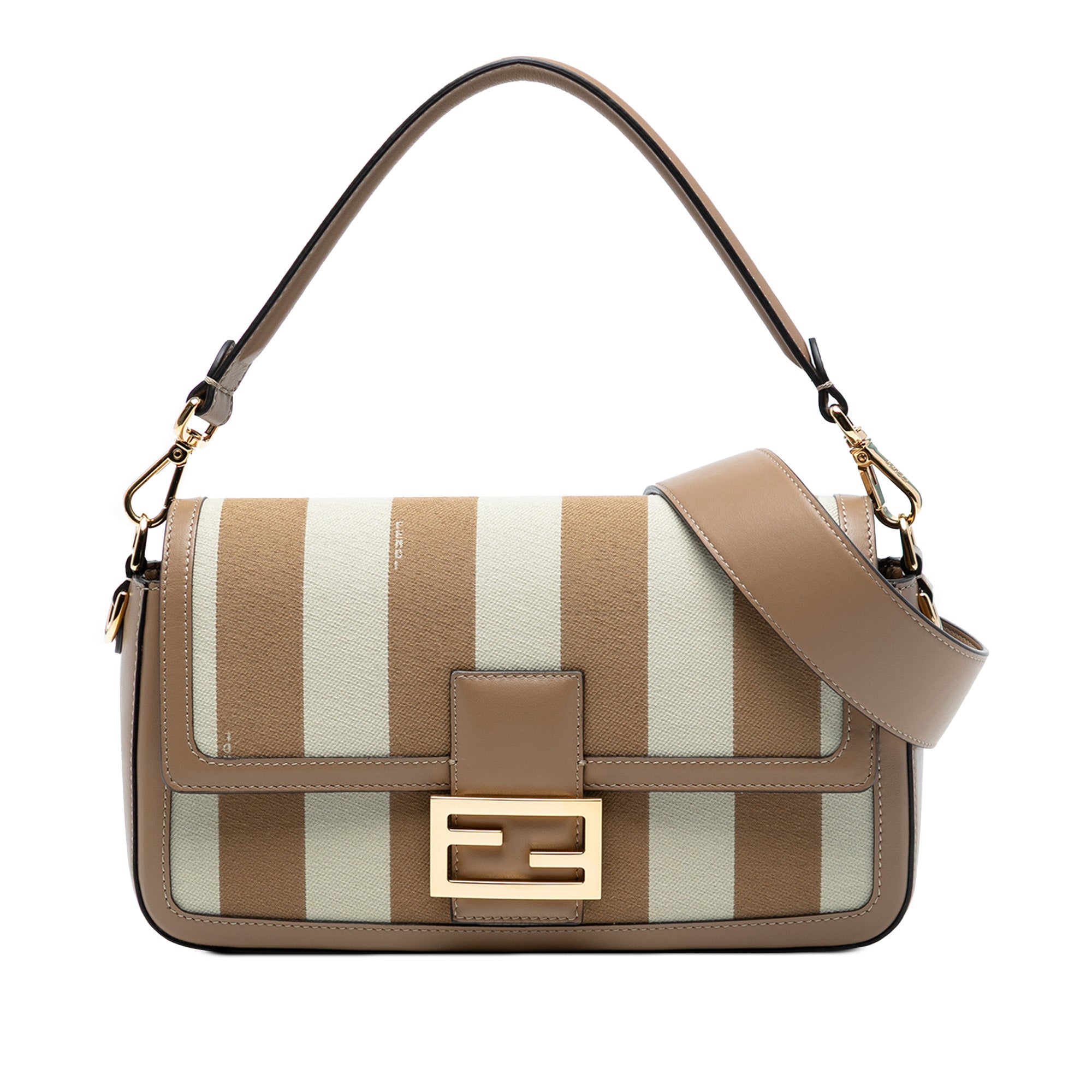 Fendi Pequin Canvas Baguette Satchel - image 1