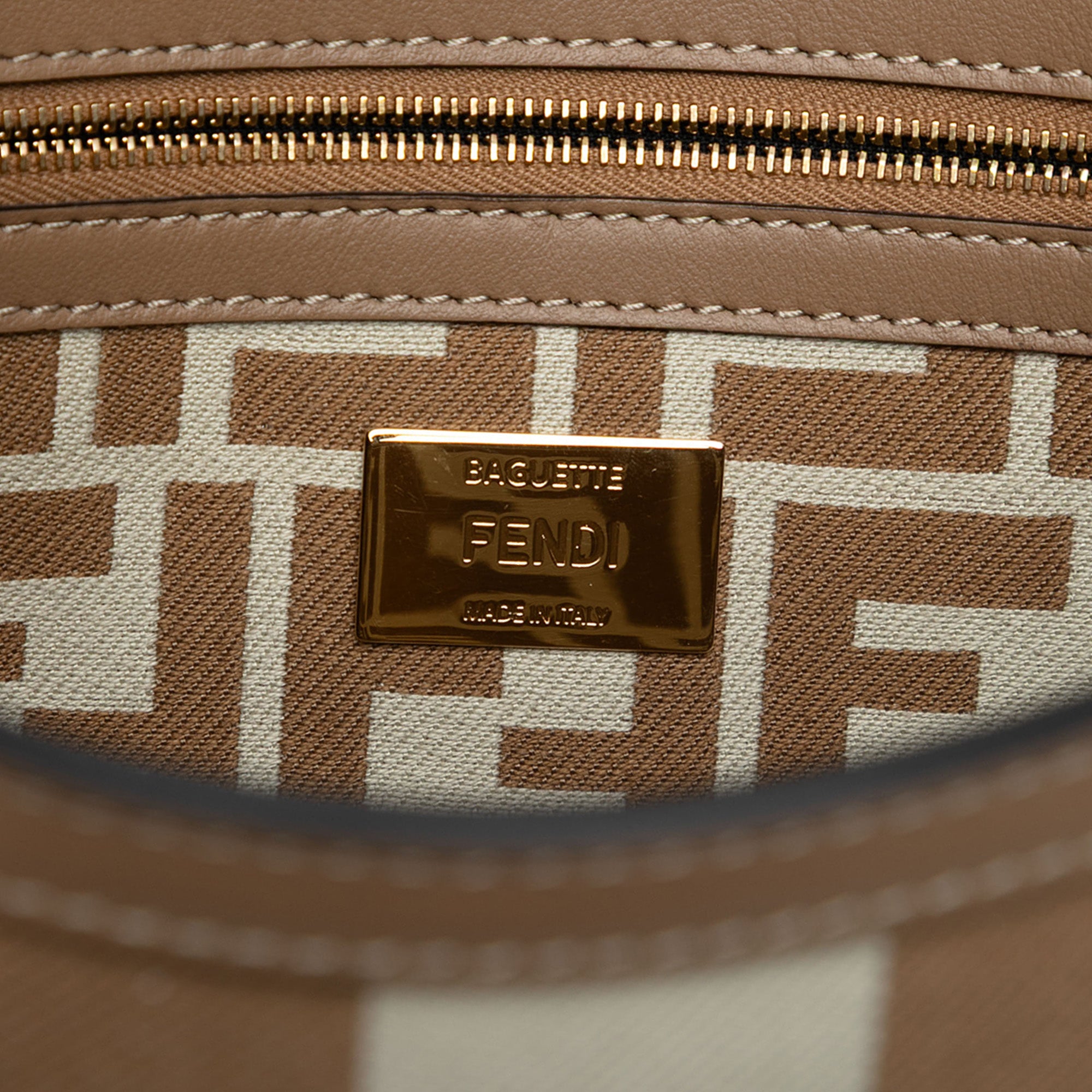 Fendi Pequin Canvas Baguette Satchel - image 5