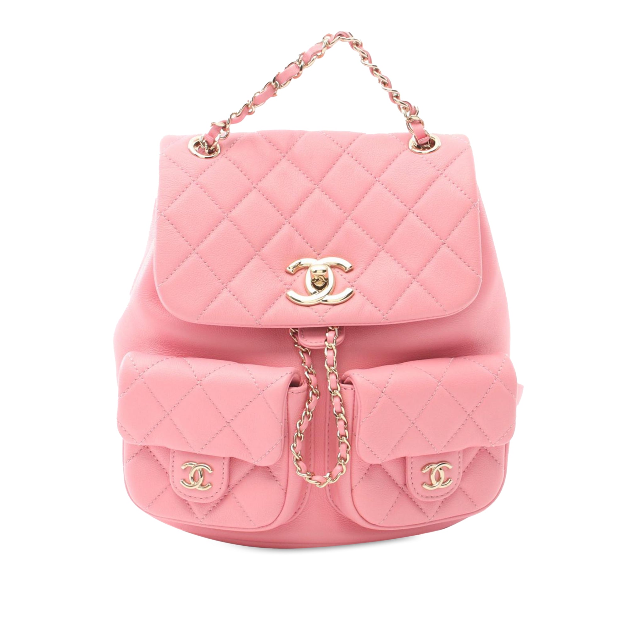 Chanel Medium Quilted Lambskin Duma Pockets Drawstring Backpack - image 1