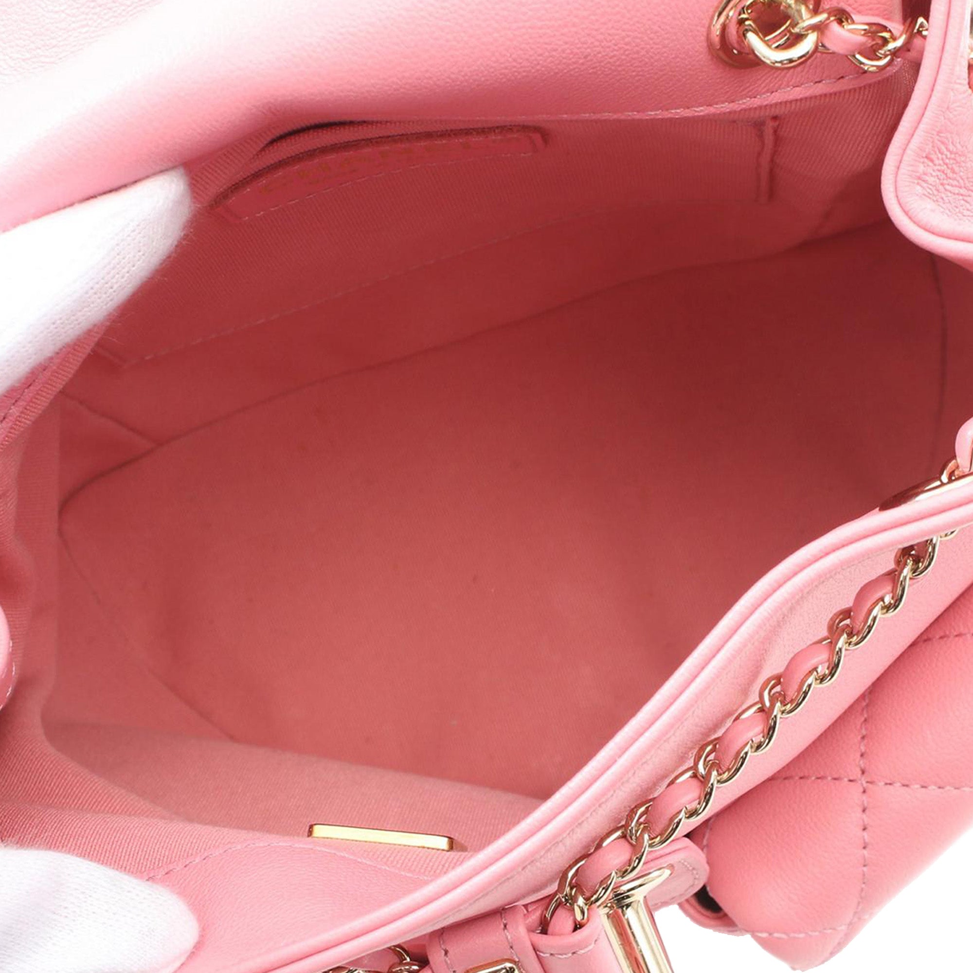 Chanel Medium Quilted Lambskin Duma Pockets Drawstring Backpack - image 4