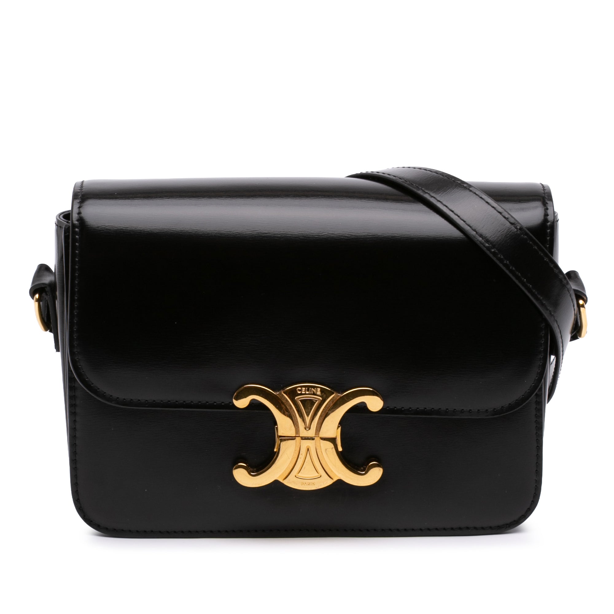 Celine Teen Shiny Calfskin Triomphe Crossbody - image 1