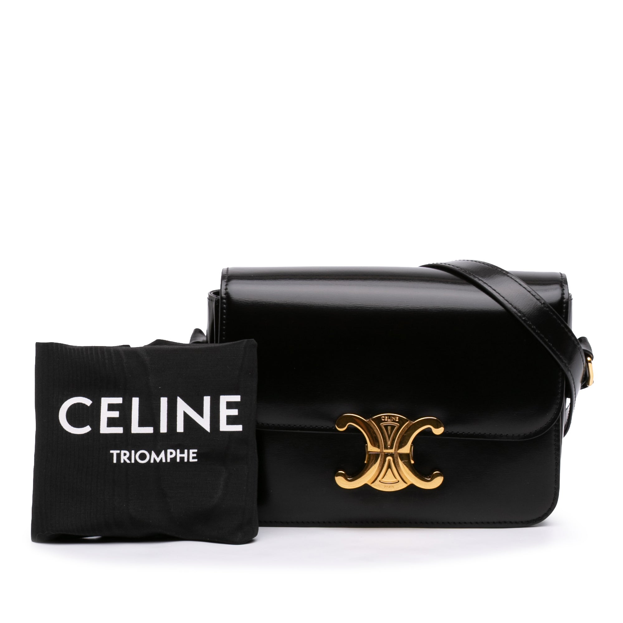 Celine Teen Shiny Calfskin Triomphe Crossbody - image 7