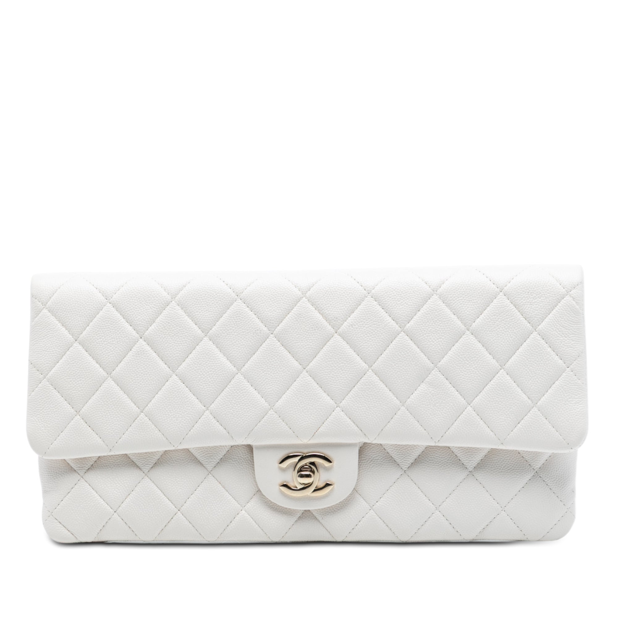 Chanel Quilted Caviar East West Flap Clutch - image 1