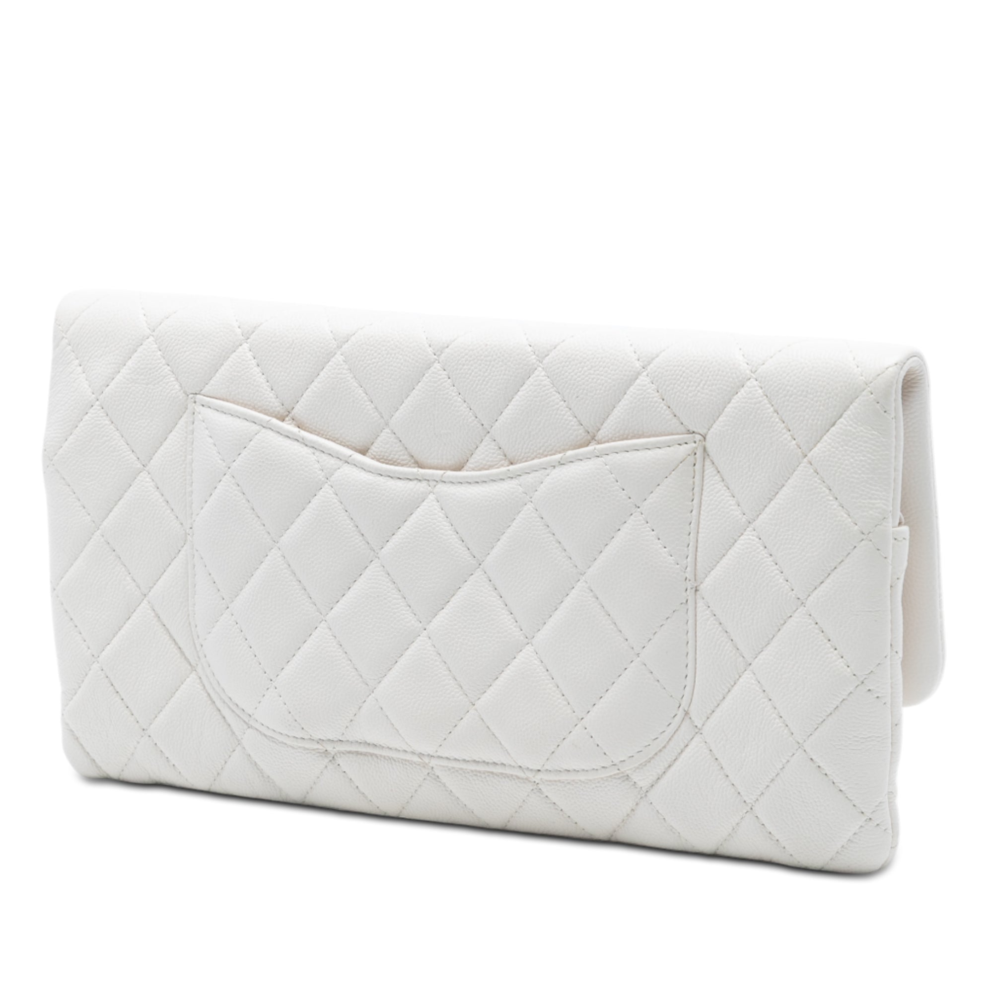 Chanel Quilted Caviar East West Flap Clutch - image 2
