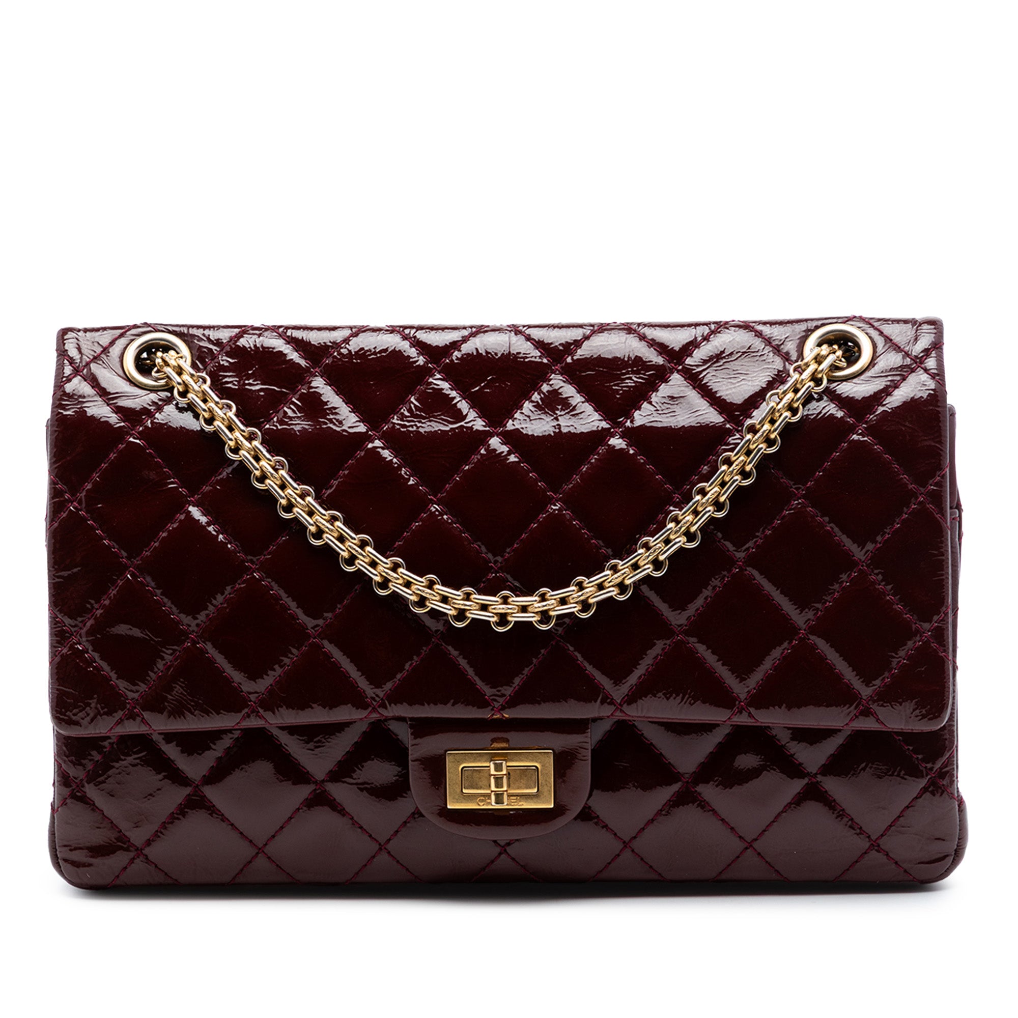 Chanel Quilted Crinkled Patent Reissue 2.55 Double Flap 226 - image 1