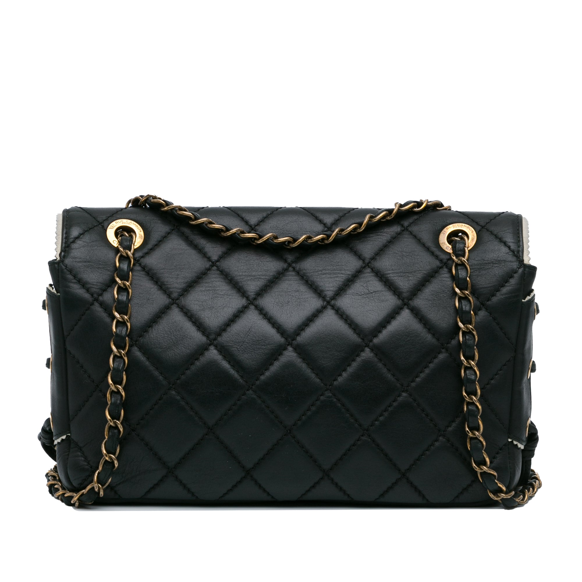 Chanel CC Quilted Lambskin Tassel and Border Embellished Flap - image 3