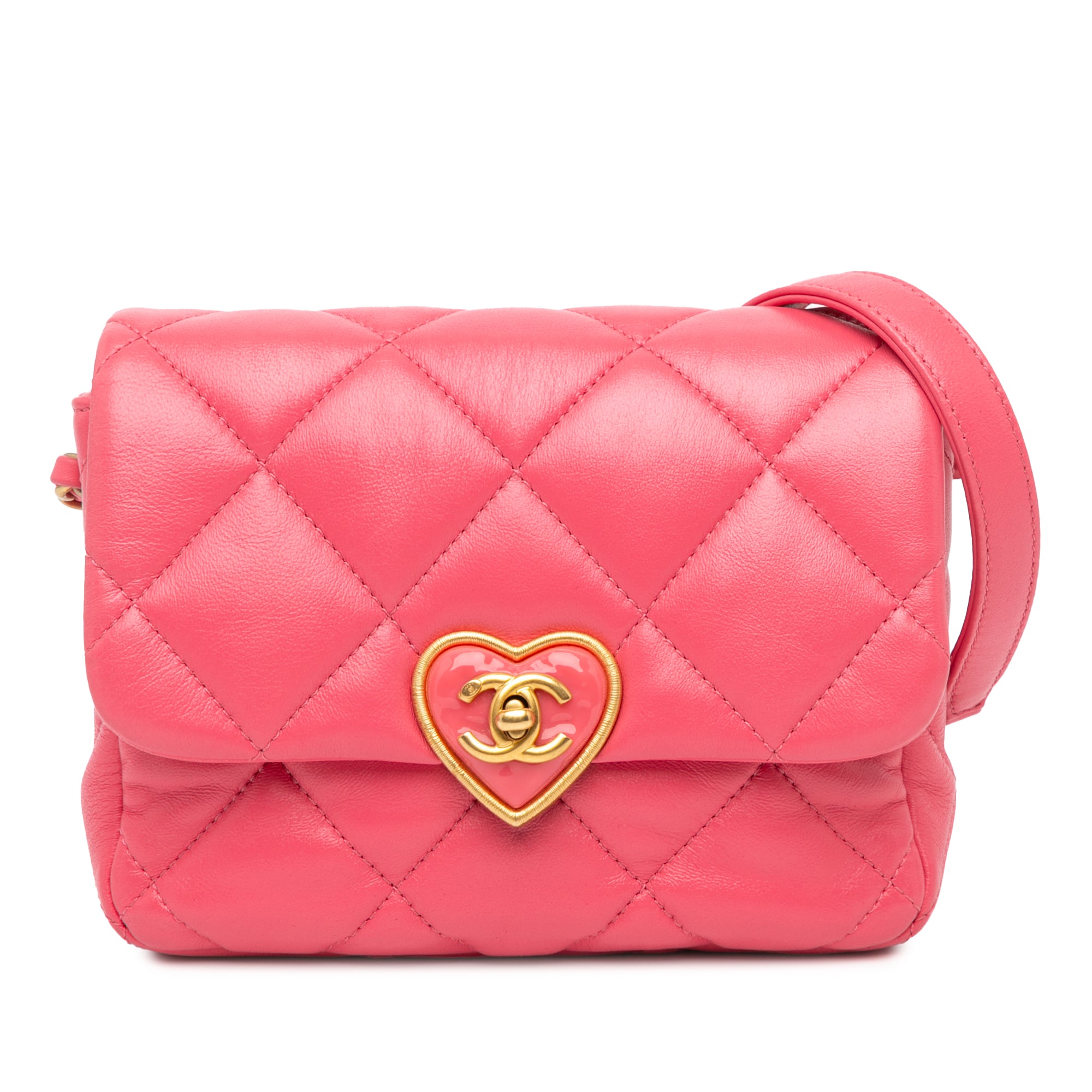 Chanel Mini Quilted Lambskin Acrylic Coco Love Flap - image 1