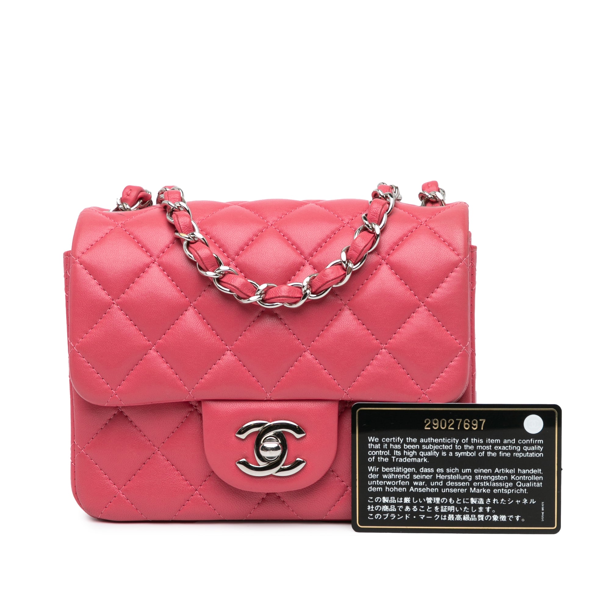 Chanel Mini Square Classic Lambskin Single Flap - image 9