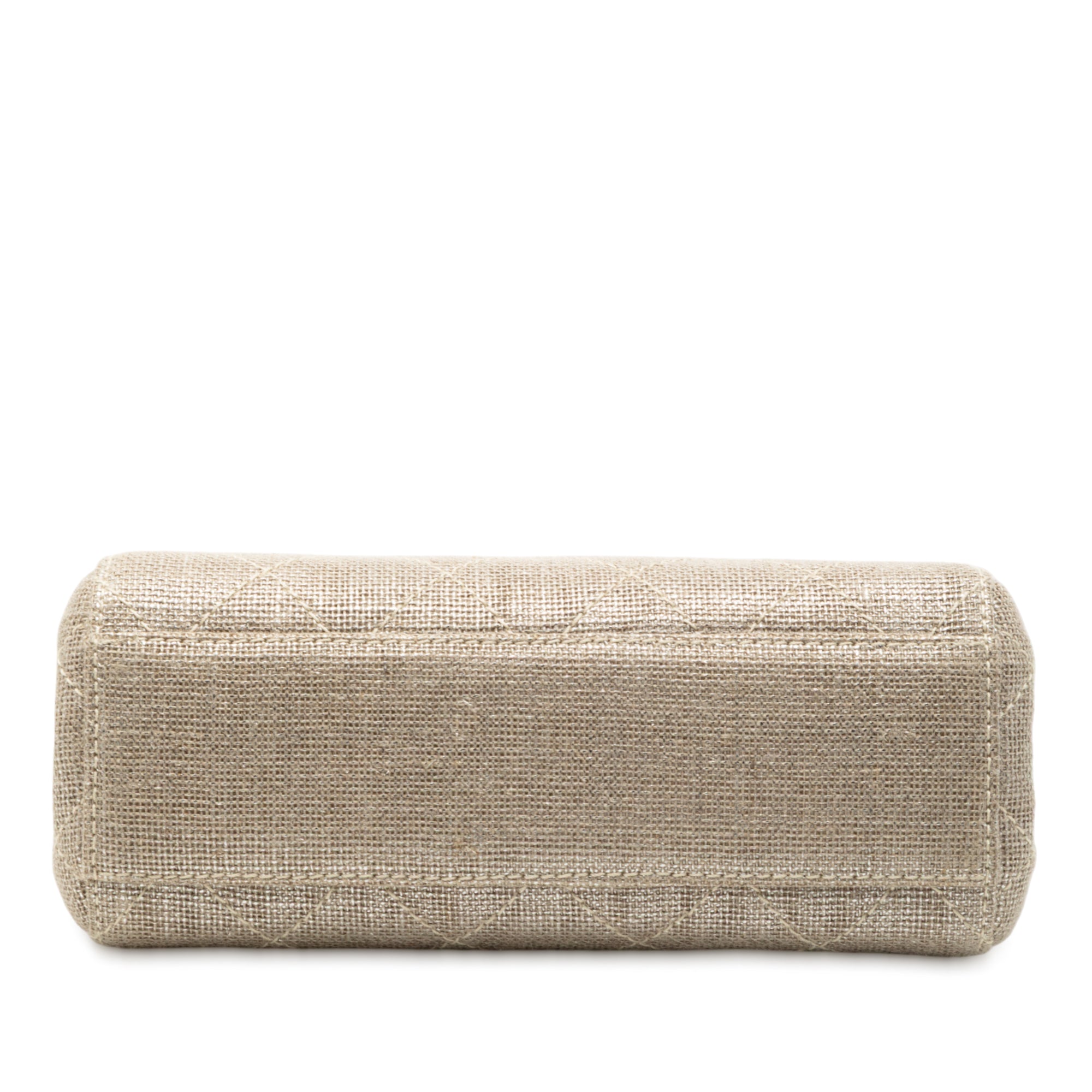 Chanel Mini CC Stitched Linen Chain Tote - image 3