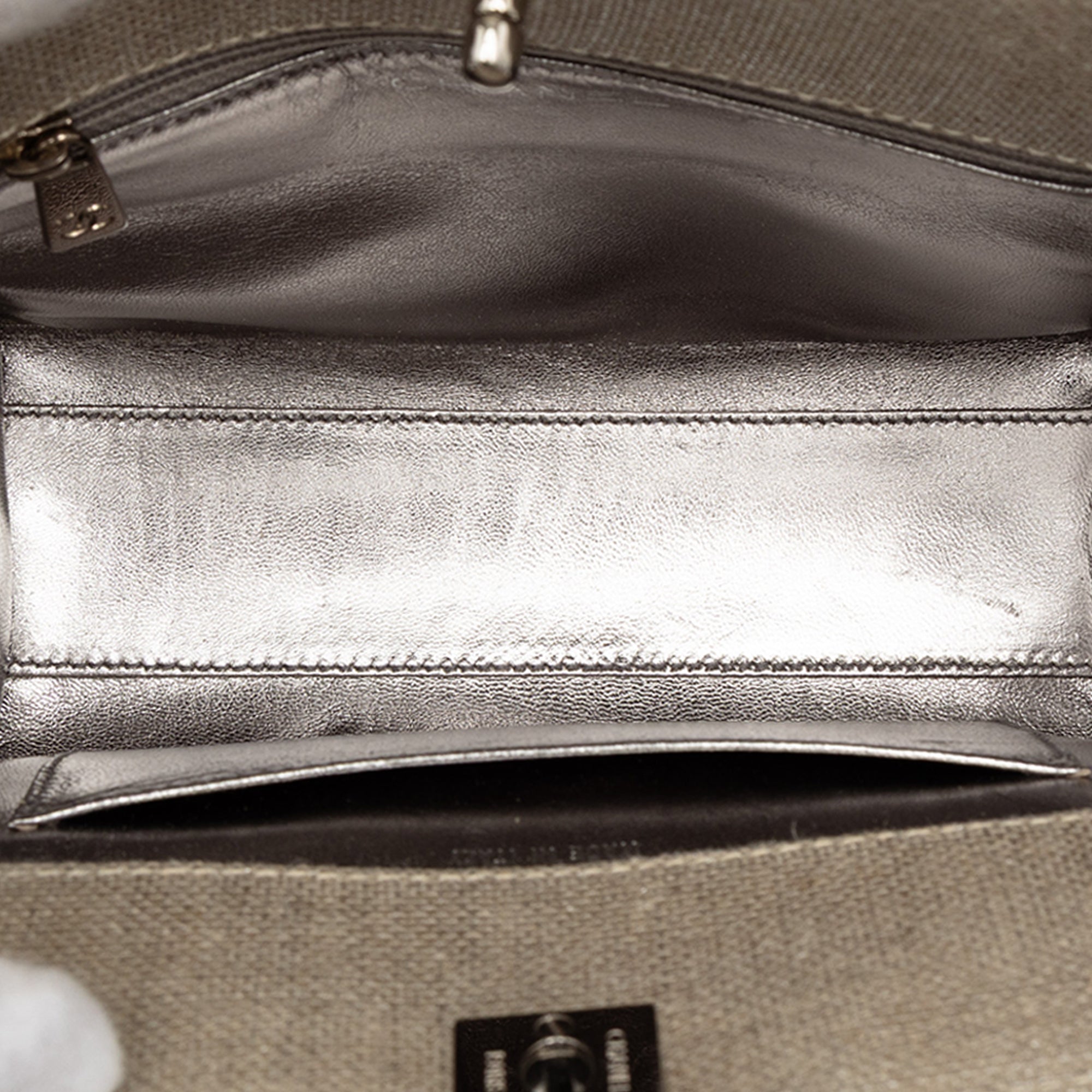 Chanel Mini CC Stitched Linen Chain Tote - image 4
