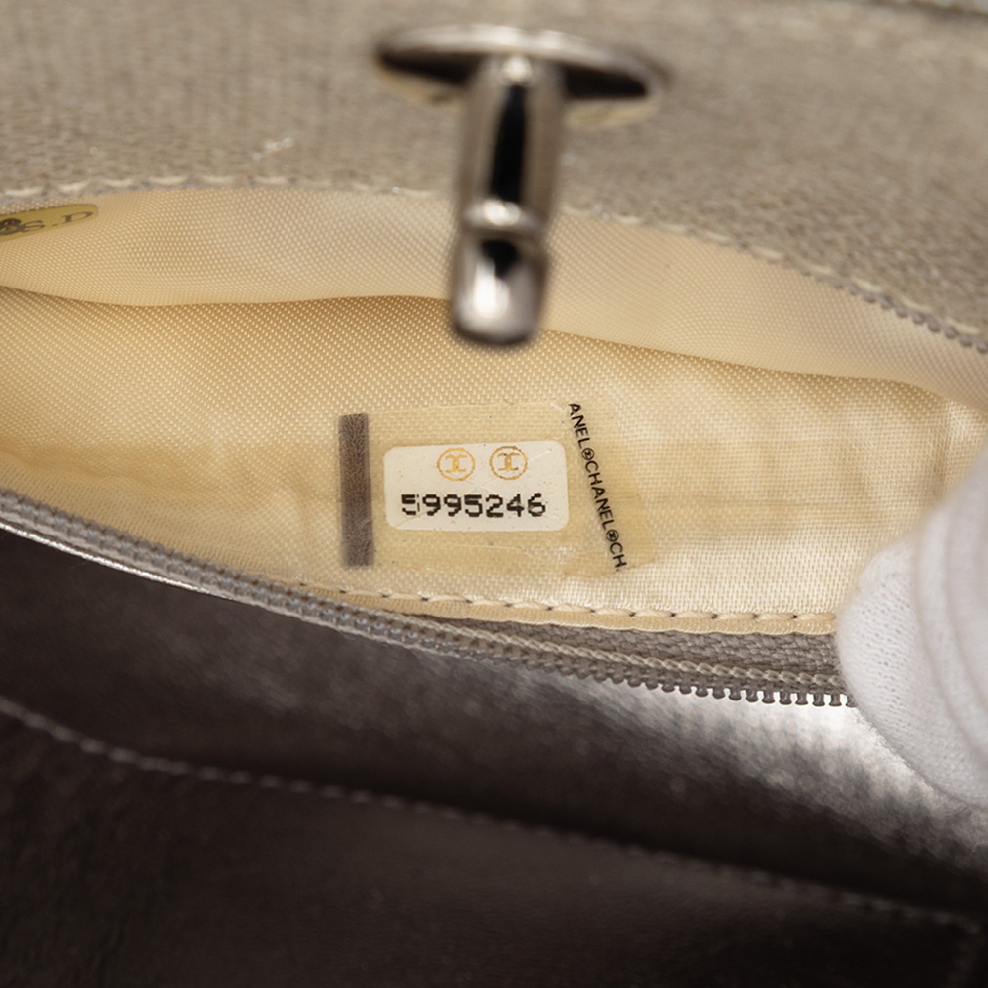 Chanel Mini CC Stitched Linen Chain Tote - image 6