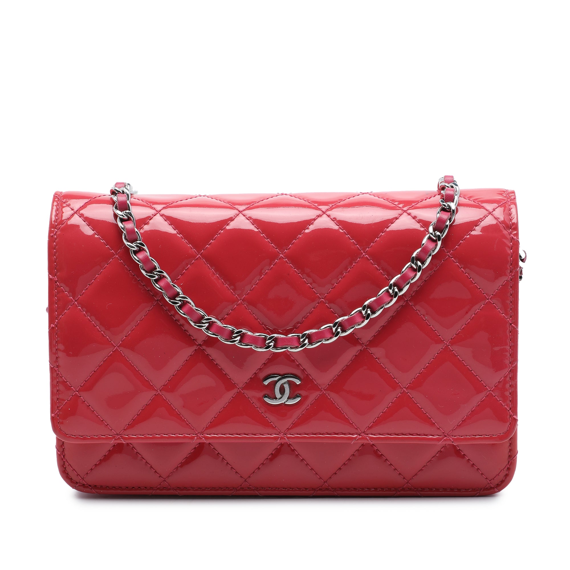 Chanel CC Quilted Patent Wallet On Chain - image 1