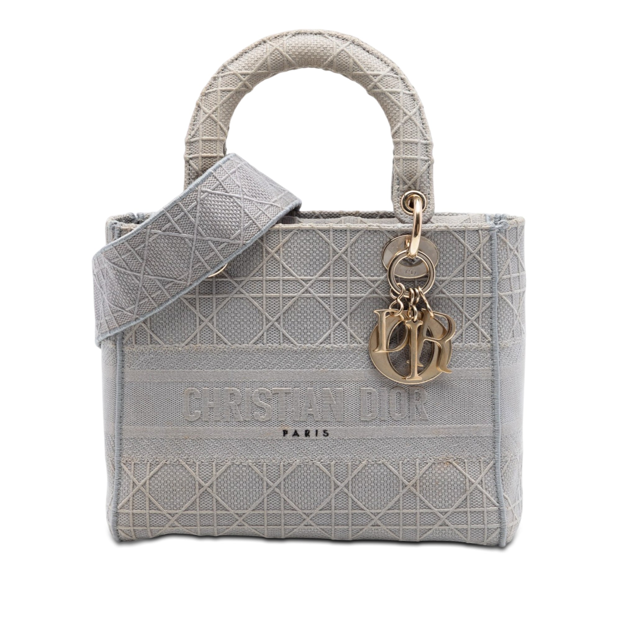 Dior Medium Embroidered Canvas Cannage Lady D Lite - image 1