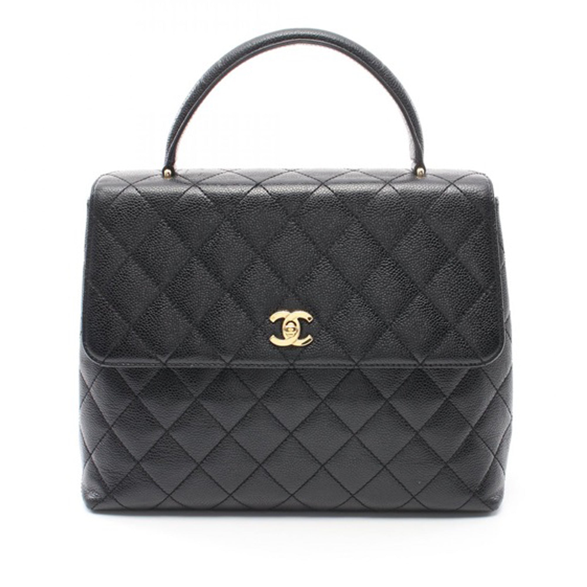Chanel CC Quilted Caviar Kelly Top Handle Bag - image 1