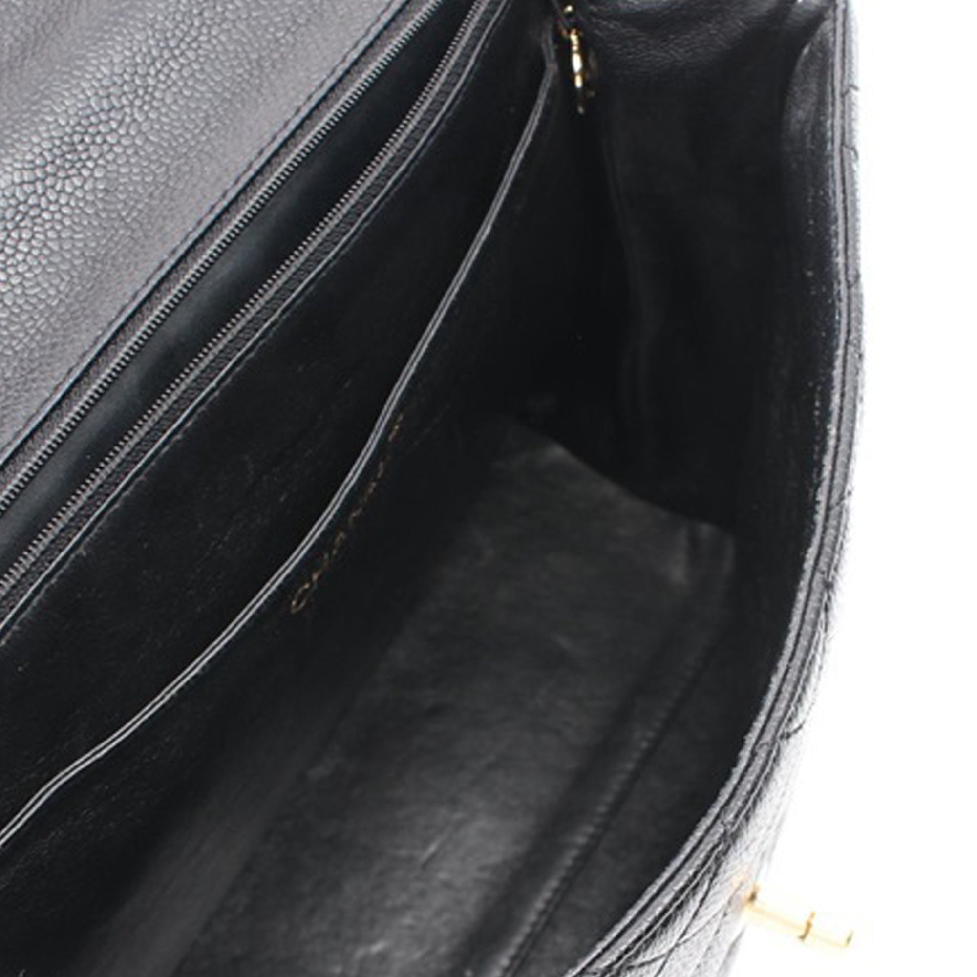 Chanel CC Quilted Caviar Kelly Top Handle Bag - image 3