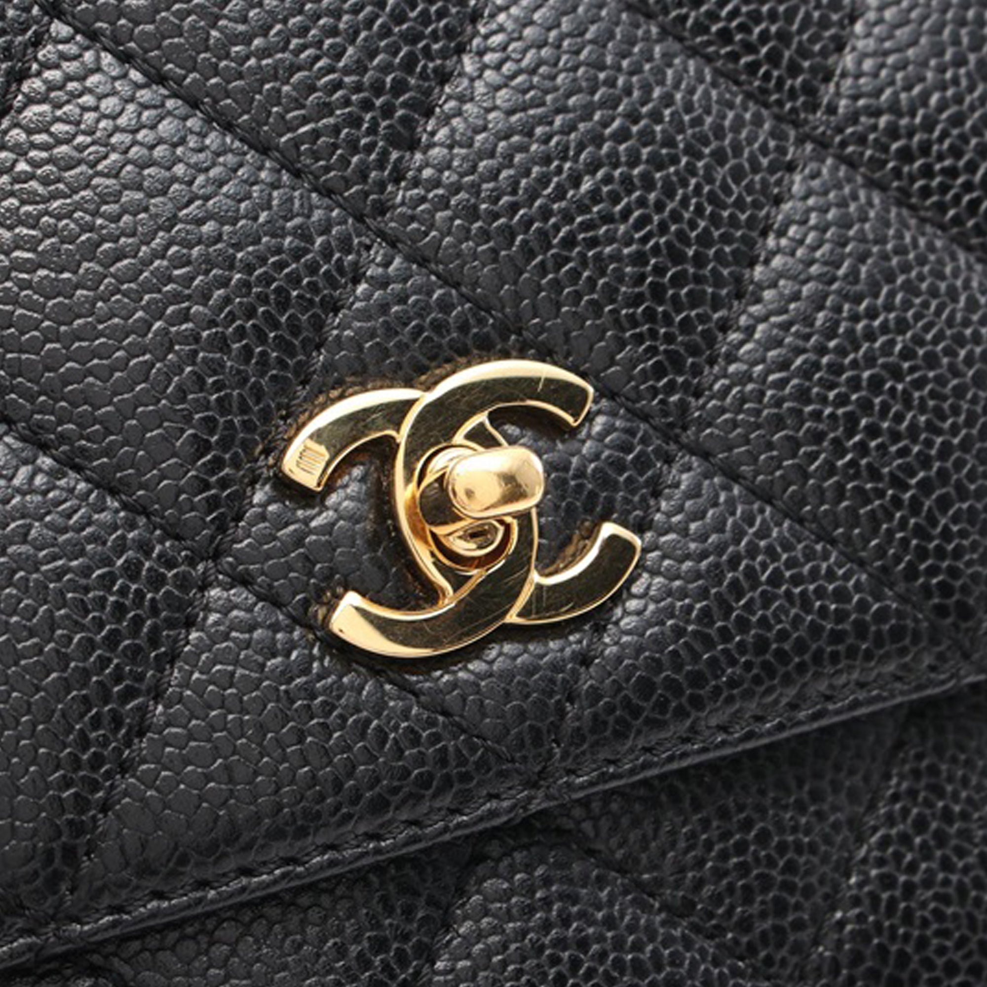 Chanel CC Quilted Caviar Kelly Top Handle Bag - image 4