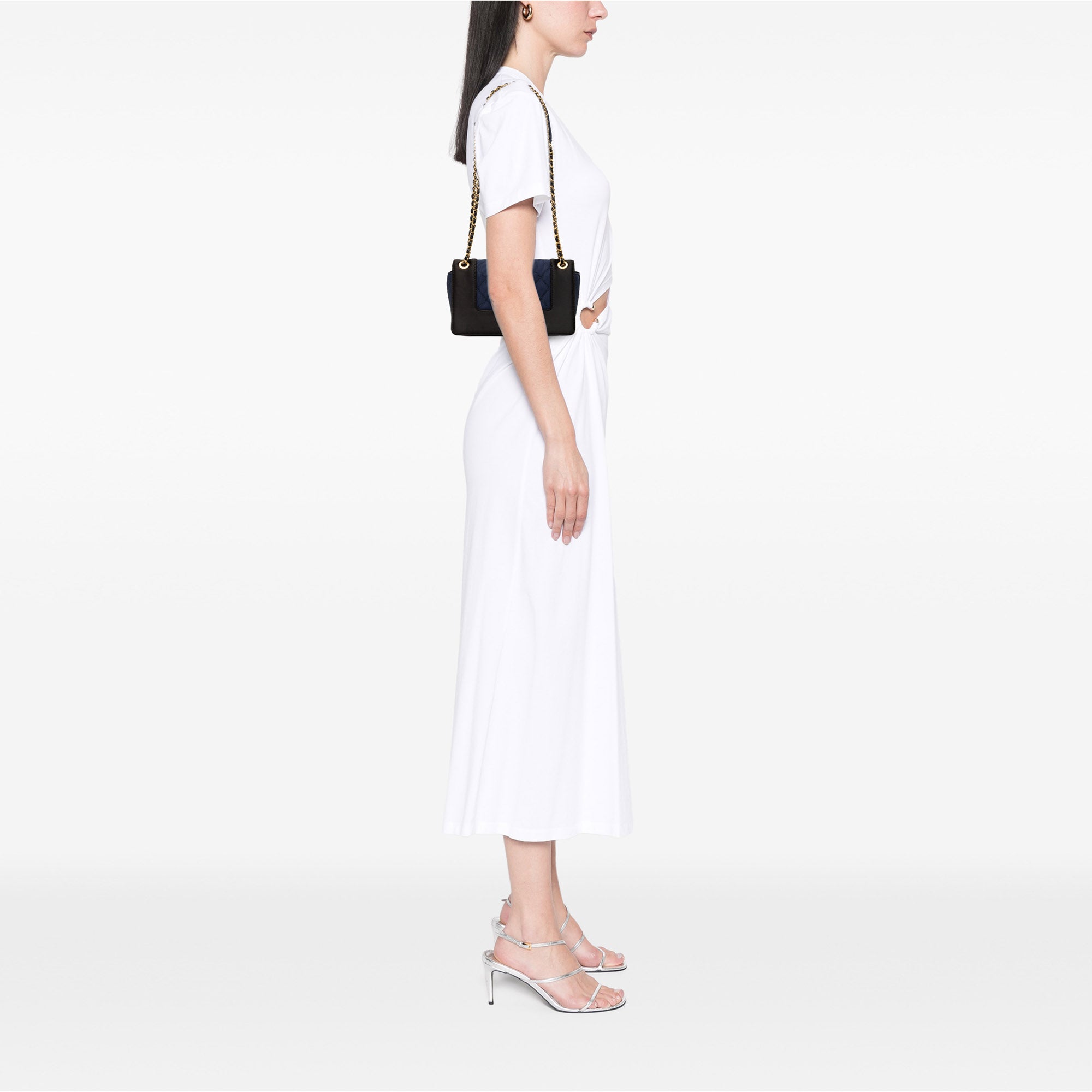 Chanel Small Bicolor Quilted Grosgrain Satin Small Mademoiselle Double Flap - image 6