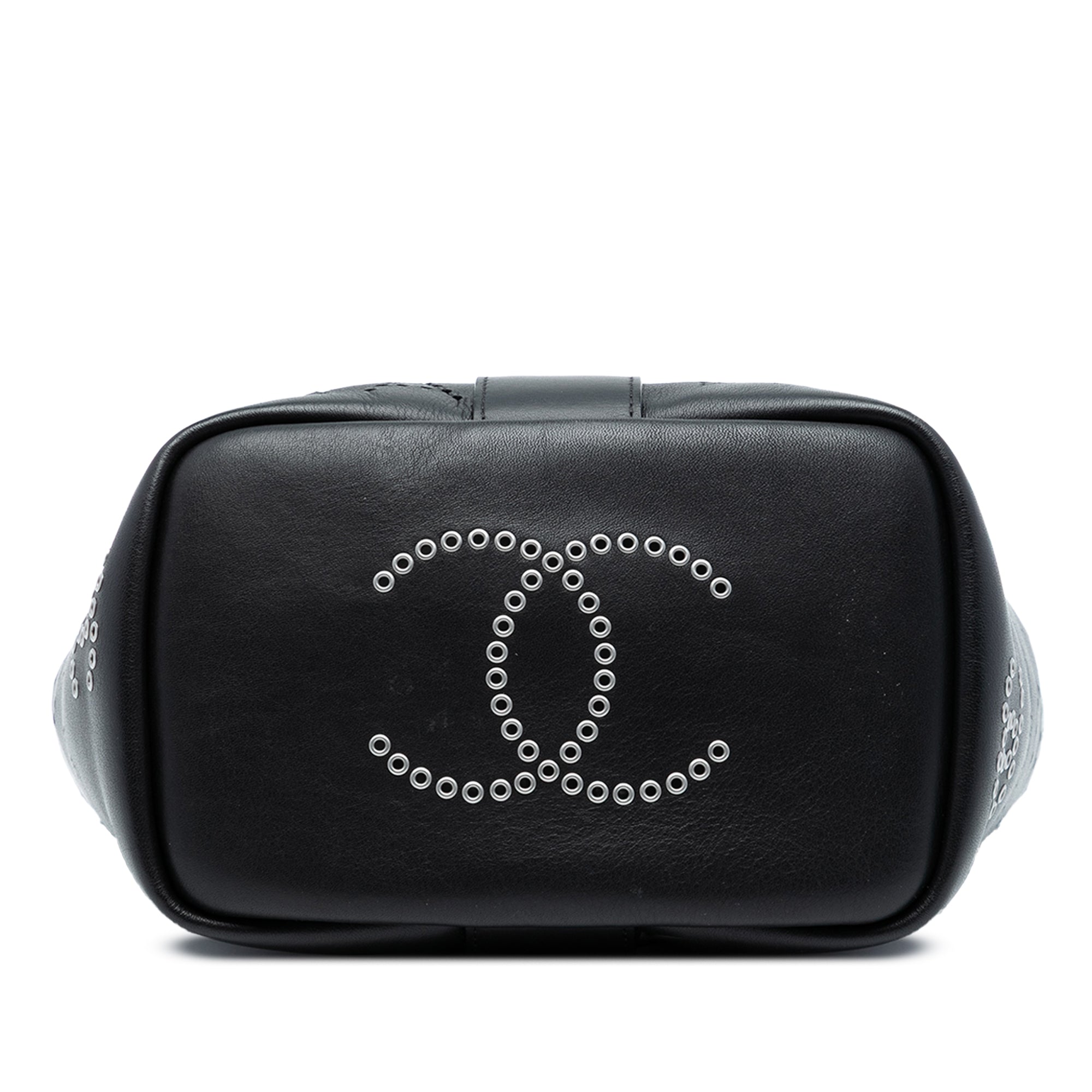 Chanel Small Perforated Calfskin Logo Eyelet Bucket Bag - image 3