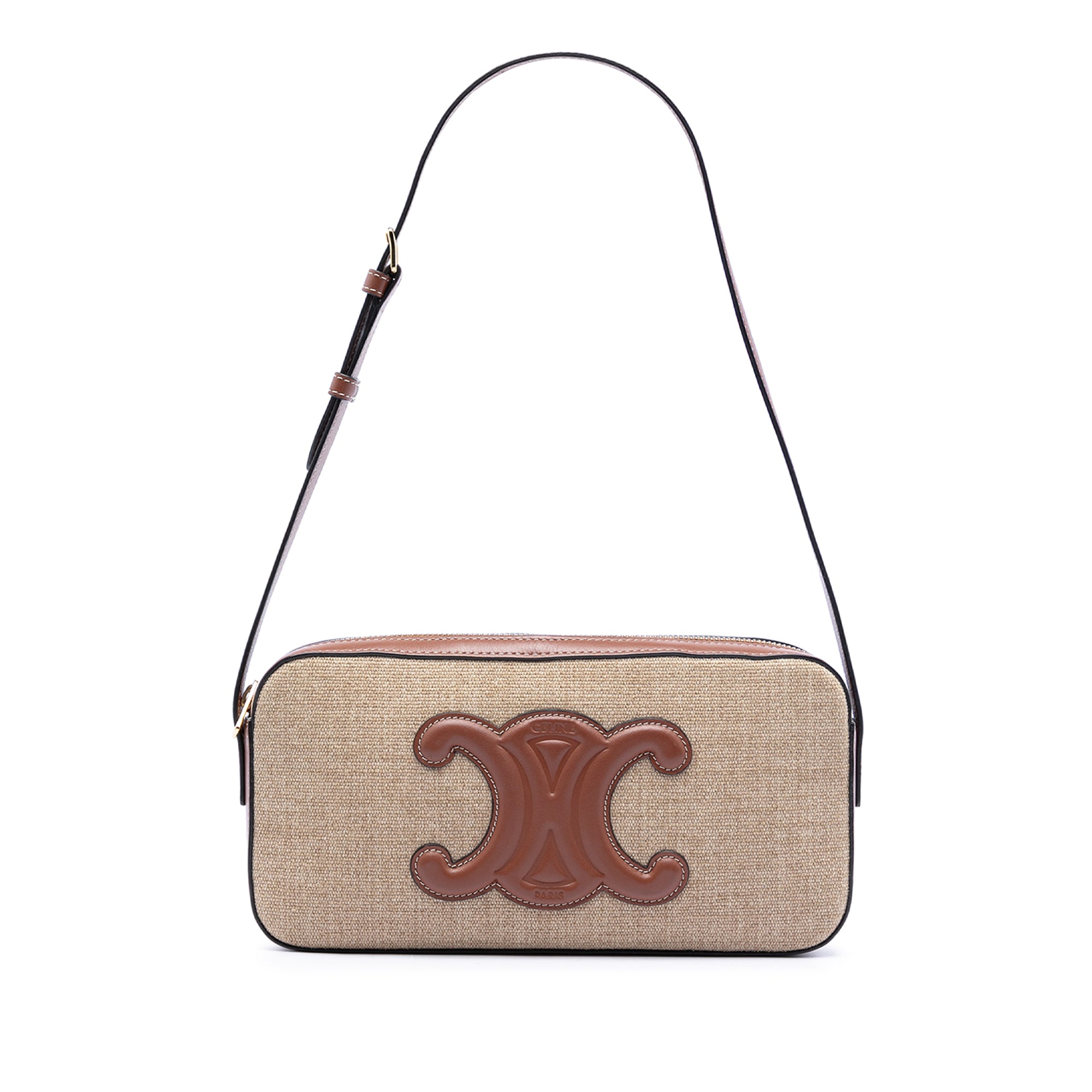 Celine Canvas and Calfskin Cuir Triomphe Camera Shoulder Bag - image 1