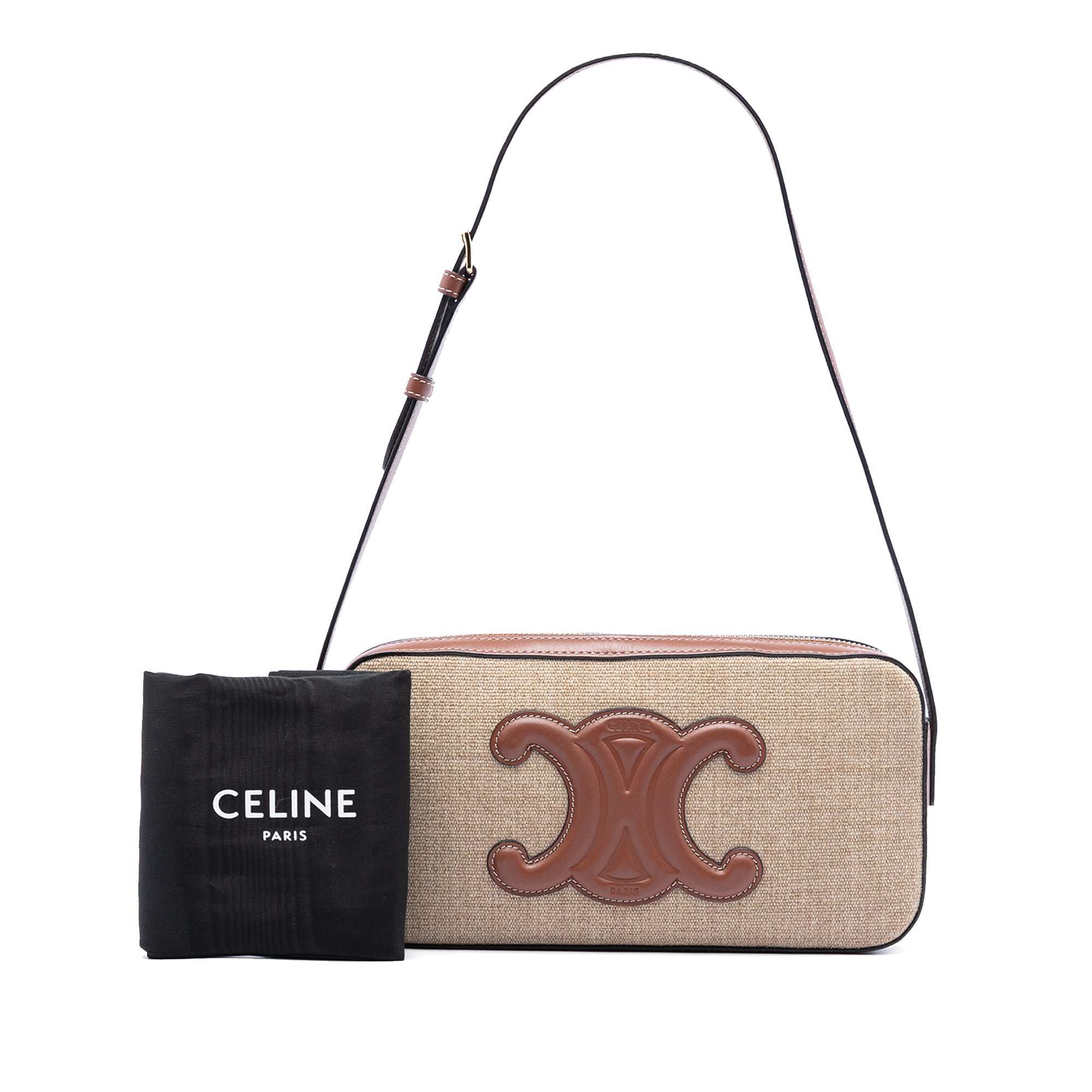 Celine Canvas and Calfskin Cuir Triomphe Camera Shoulder Bag - image 7