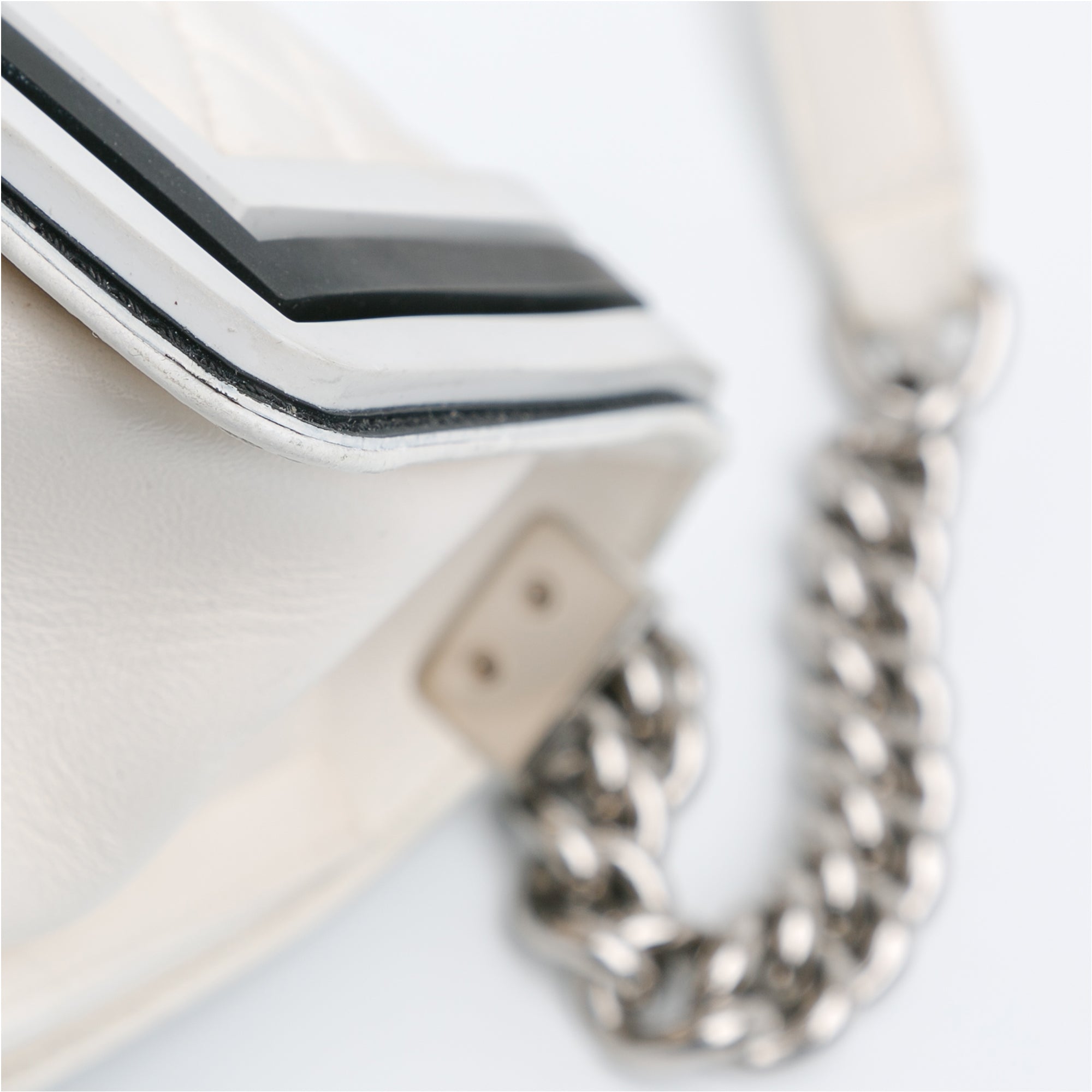 Chanel Old Medium Bicolor Quilted Lambskin and Rubber Boy Flap - image 10